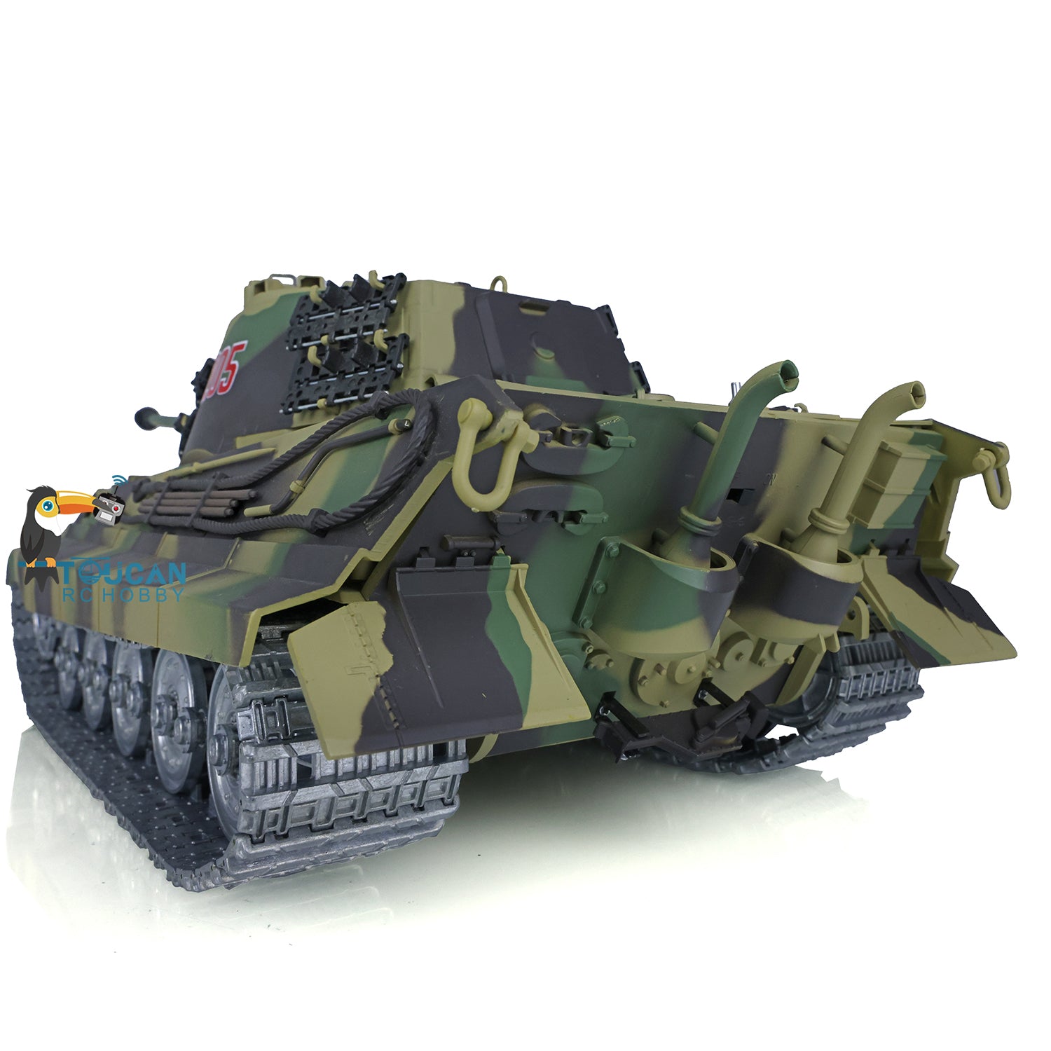 1/16 Scale Henglong King Tiger RC Battle Tank - 7.0 Customized Mainboard, 3888A Metal Road Wheels & Sprockets, Barrel Recoil System | US Stock | Perfect for Military Enthusiasts & RC Tank Battles