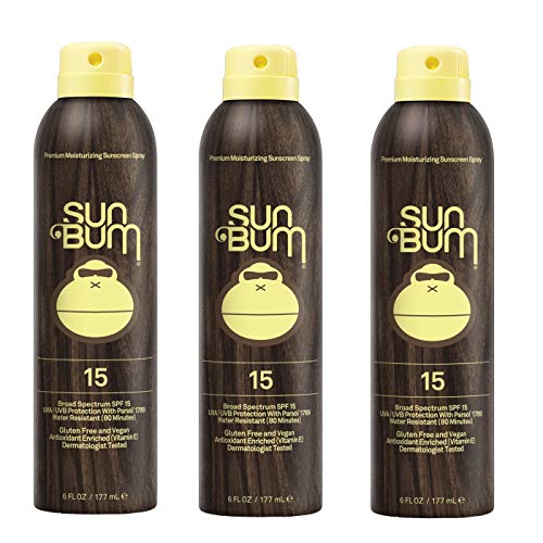 Sun Bum SPF 15 Sunscreen Spray 3-Pack for Beach & Outdoor Protection