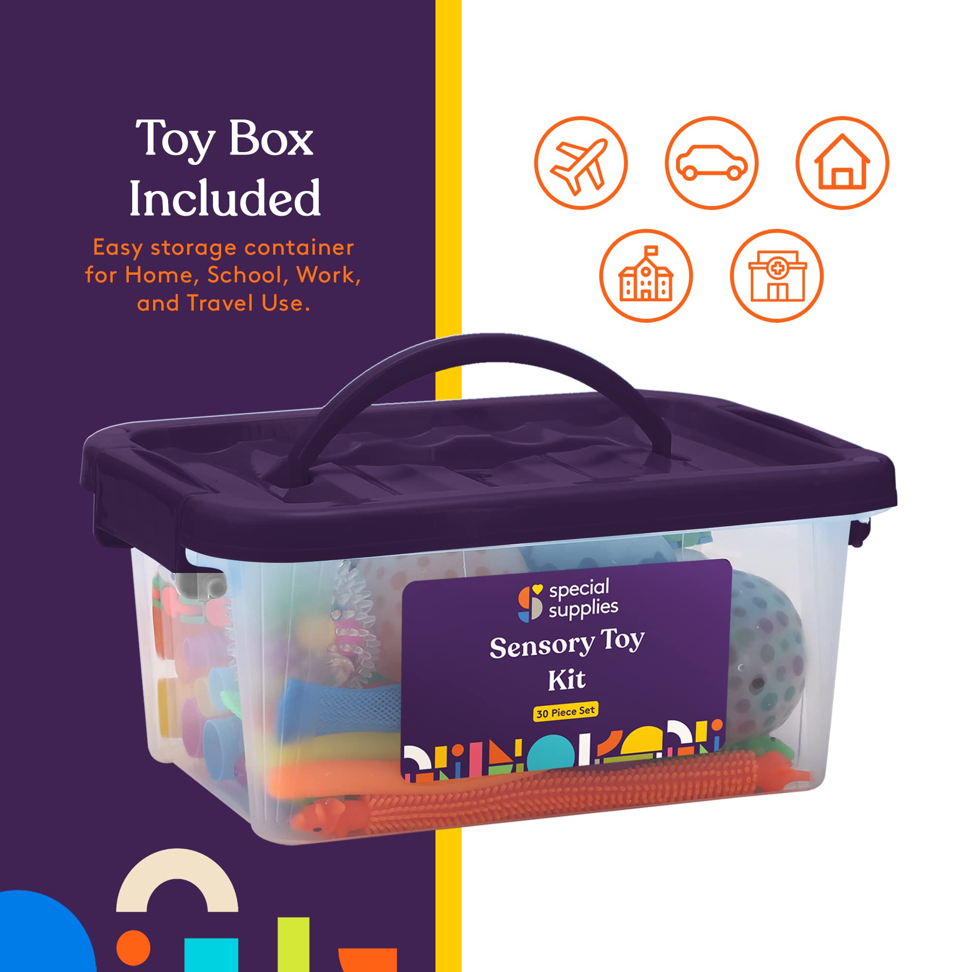 30-Piece Fidget Toy Pack for Kids - Stress Relief Sensory Toys with Squishy Balls, Fun Tubes, Squeeze Pets & Stretchy Strings - Perfect for ADHD, Autism, Anxiety Relief & Classroom Focus