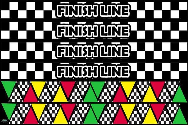 Race Flags & Finish Line Border Decals - High Quality Vinyl Decorative Stickers for Track & Field Events, Sports Parties, and Kids' Room Decor