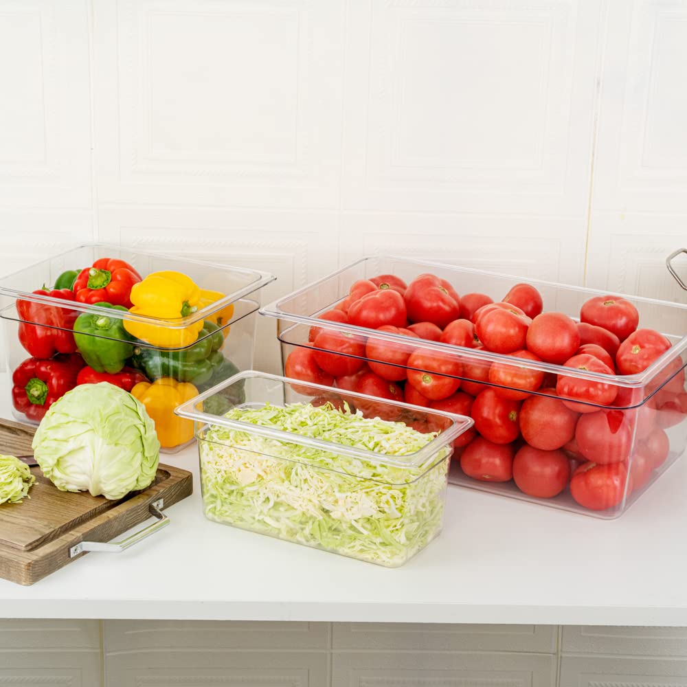 Restaurantware 1/3 Size Food Storage Containers - 10 Pack 6 Inch Deep Rectangle Proofing Boxes with Graduated Measurements | Clear Plastic Food Grade Containers | Dishwasher Safe | Lids Sold Separately | Perfect for Baking, Meal Prep & Commercial Kitchen Storage
