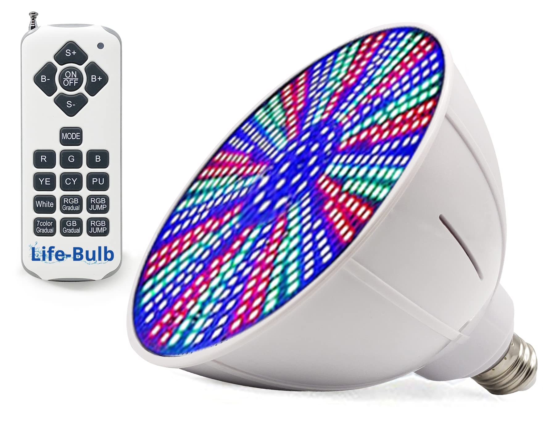 RGB LED Pool Light Bulb - 500W Equivalent, 120V E26 Screw Base for Inground Pools - Compatible with Hayward & Pentair LED Pool Lighting - Lifetime Replacement - Perfect for Night Swimming & Pool Parties