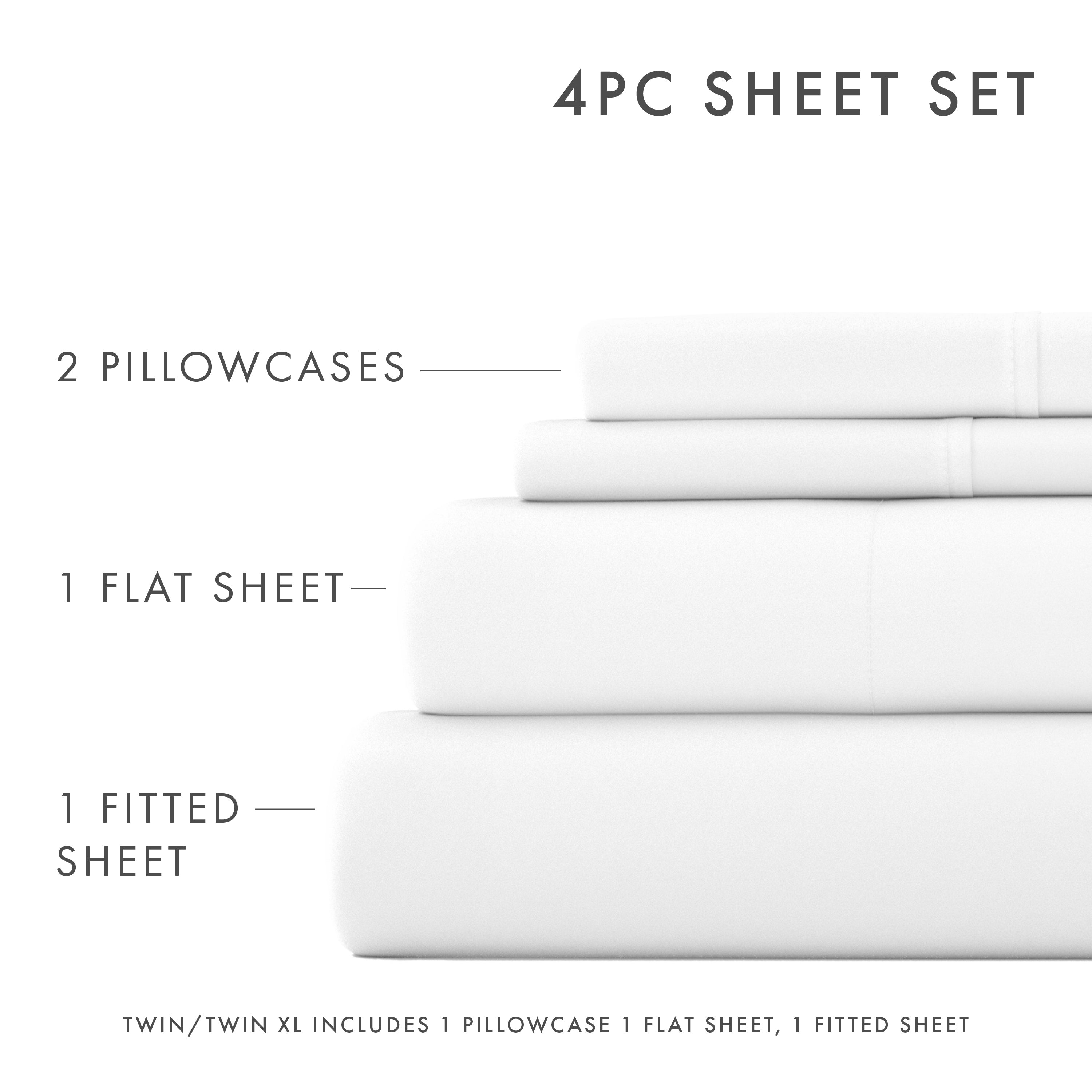 4-Piece Luxury Bed Sheet Set - Soft & Breathable Cotton - Queen Size - Perfect for Home, Hotel & Airbnb Use
