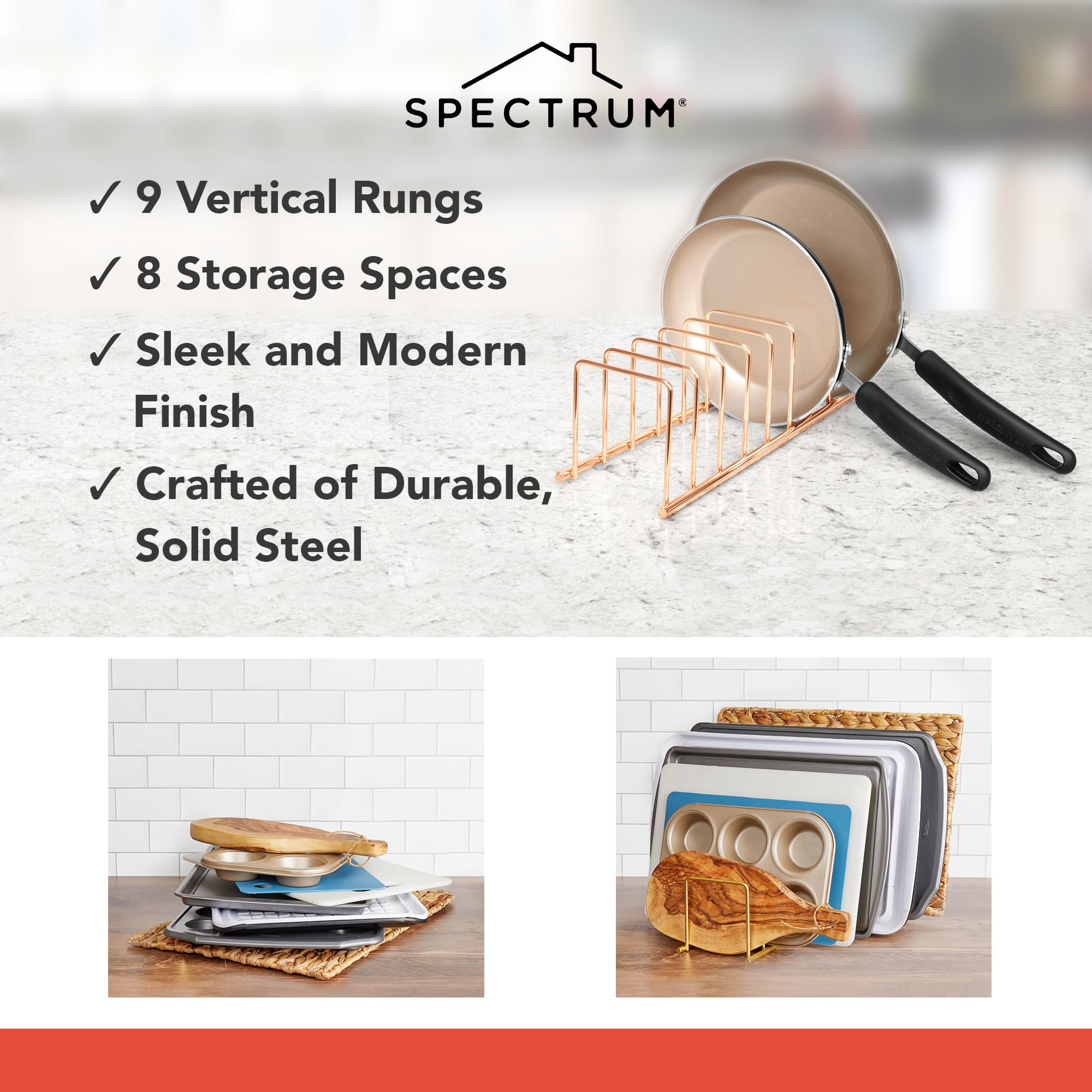 Copper Euro Kitchen Dish Drying Rack - Space Saving Countertop Dish Drainer for Pots, Pans, Plates, Cutting Boards & Serving Trays - Perfect for Small Kitchens, Apartments & RV Use