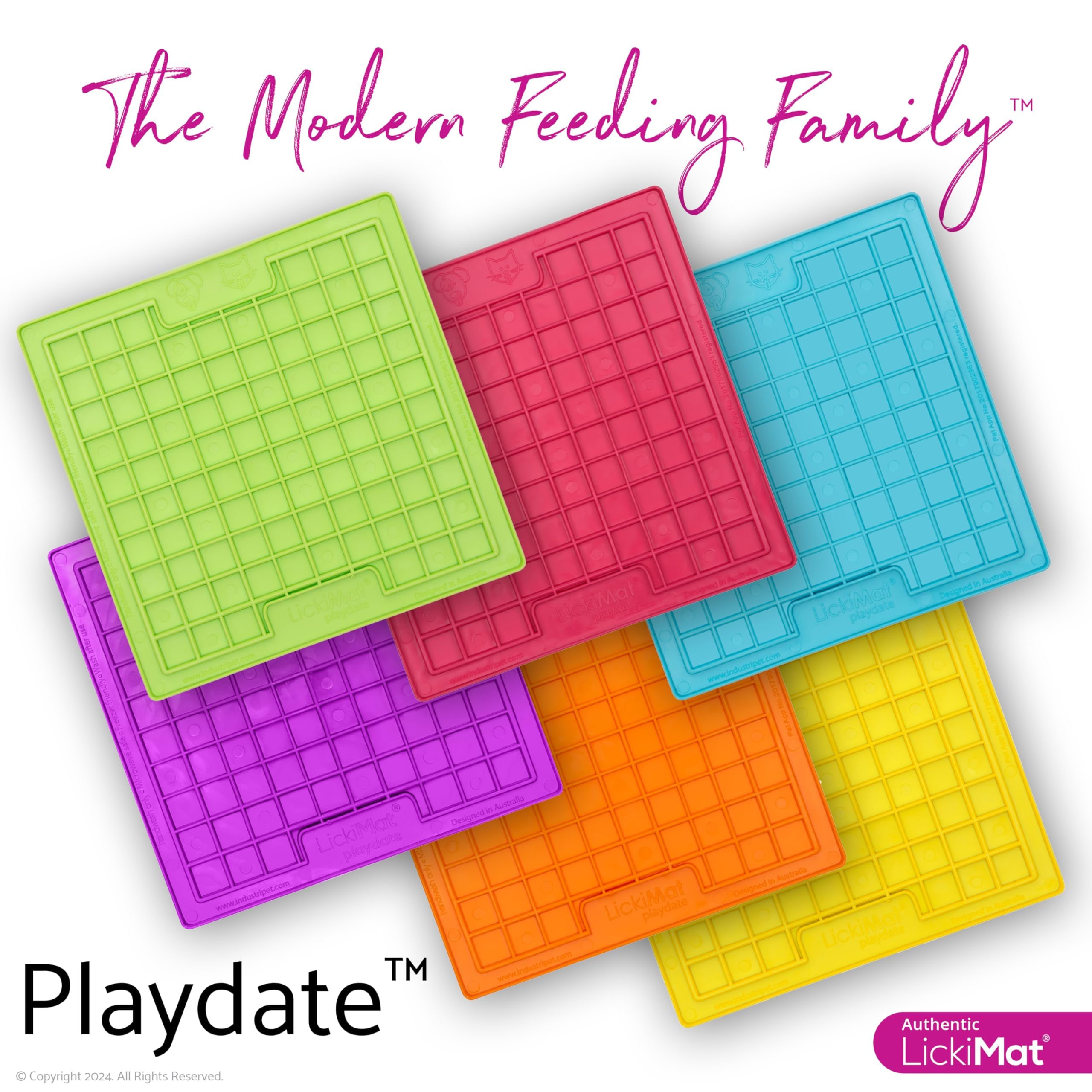 LickiMat Classic Playdate Cat Slow Feeder Lick Mat - Anxiety & Boredom Relief for Cats - Perfect for Food, Treats, Yogurt & Peanut Butter - Fun Alternative to Slow Feed Cat Bowls - Turquoise - Great for Mealtime Enrichment & Stress Reduction