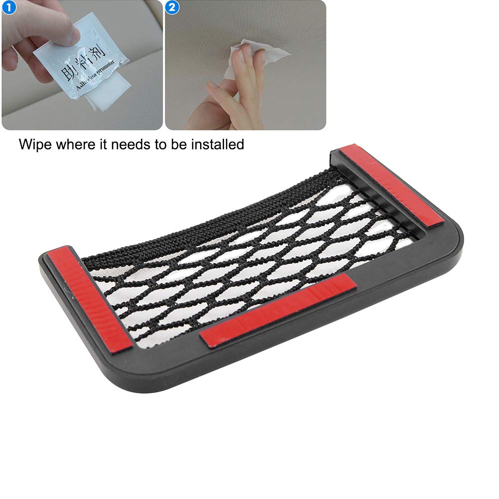Car Seat Organizer with Mesh Pocket - Self-Adhesive Door Side Storage Bag, Smartphone Holder for Car Accessories, Perfect for Road Trips & Daily Commutes