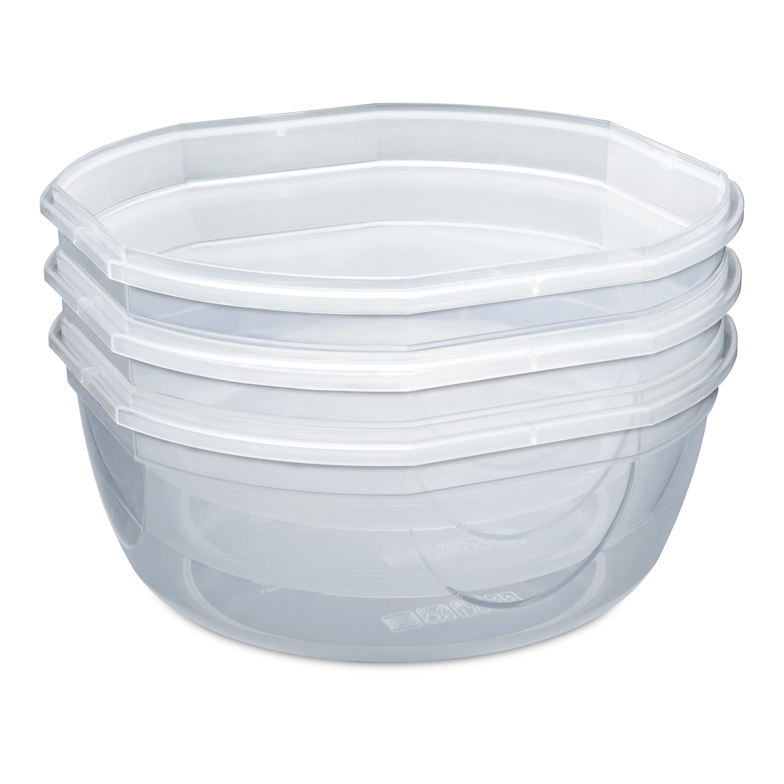 Sterilite Ultra-Seal 4.7 Quart Airtight Food Storage Containers with Latching Lids - 4-Pack Set of Clear Microwave & Dishwasher Safe Bowls with Red Gasket Seal | Perfect for Meal Prep, Leftovers, Pantry Organization & Freezer Storage