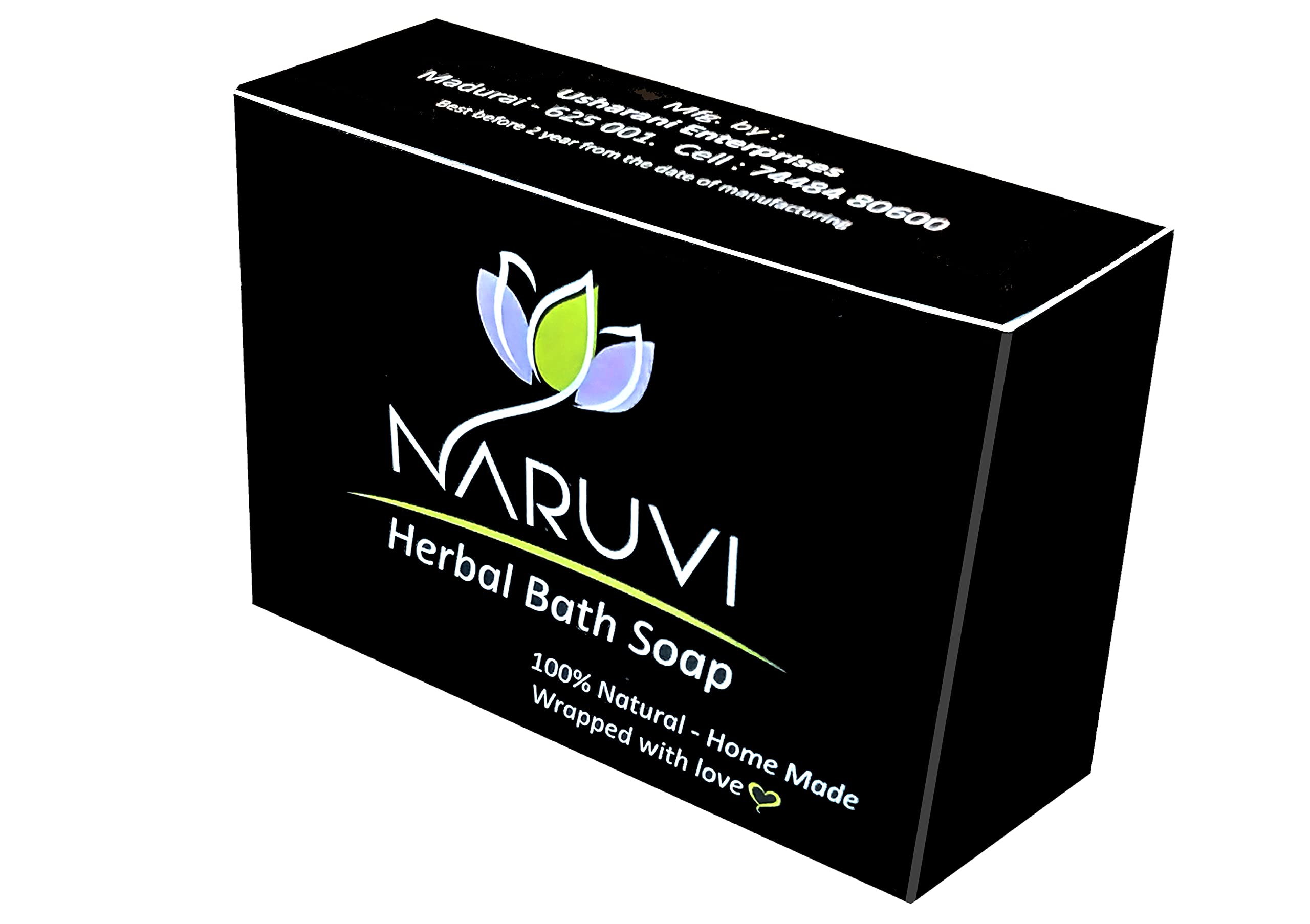 Naruvi Almond Soap for Glowing Skin - Natural & Organic Face & Body Cleanser - Perfect for Dry, Sensitive Skin & Daily Skincare Routine