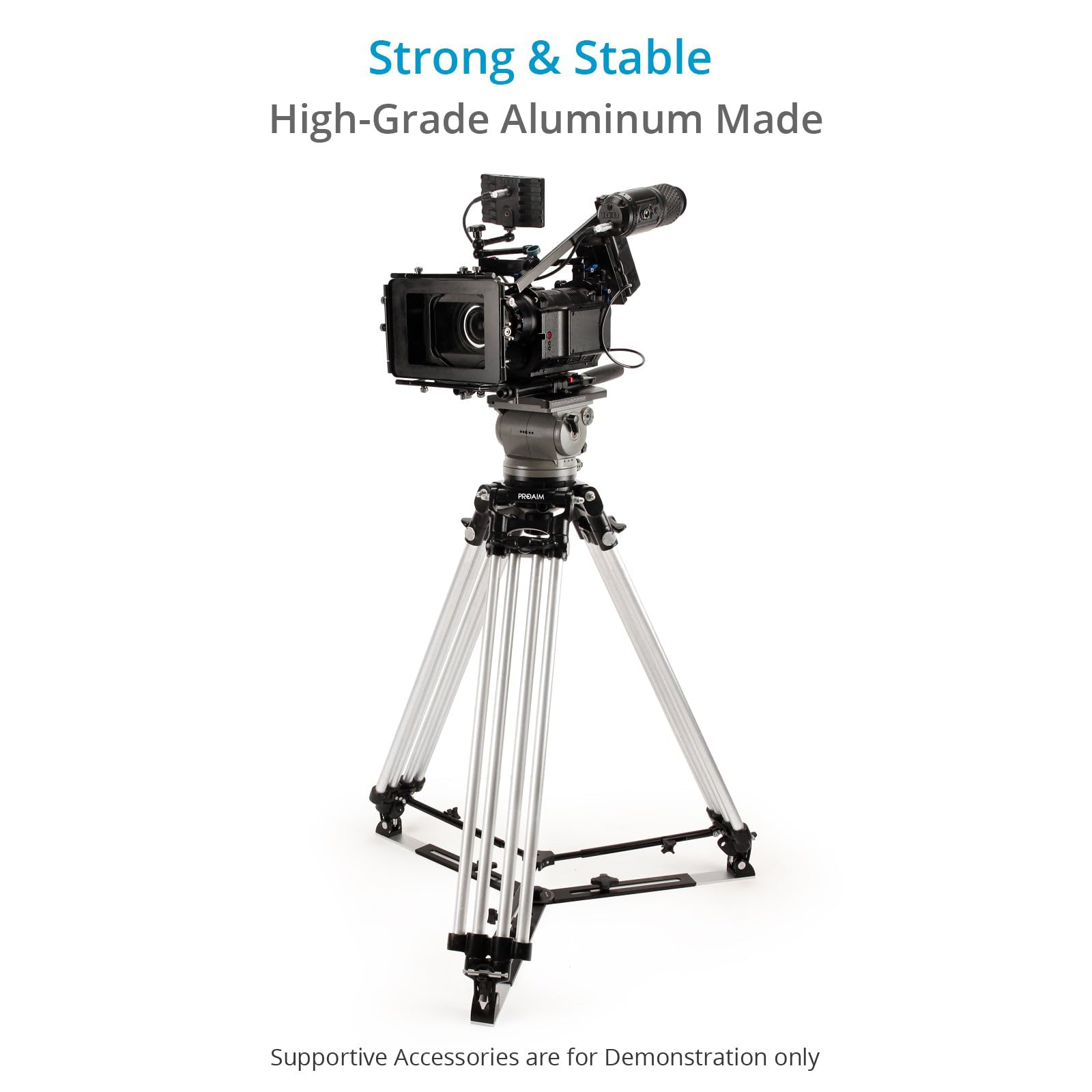 PROAIM Heavy-Duty 150mm Camera Tripod Stand with Spreader - 250kg/551lb Payload, 35