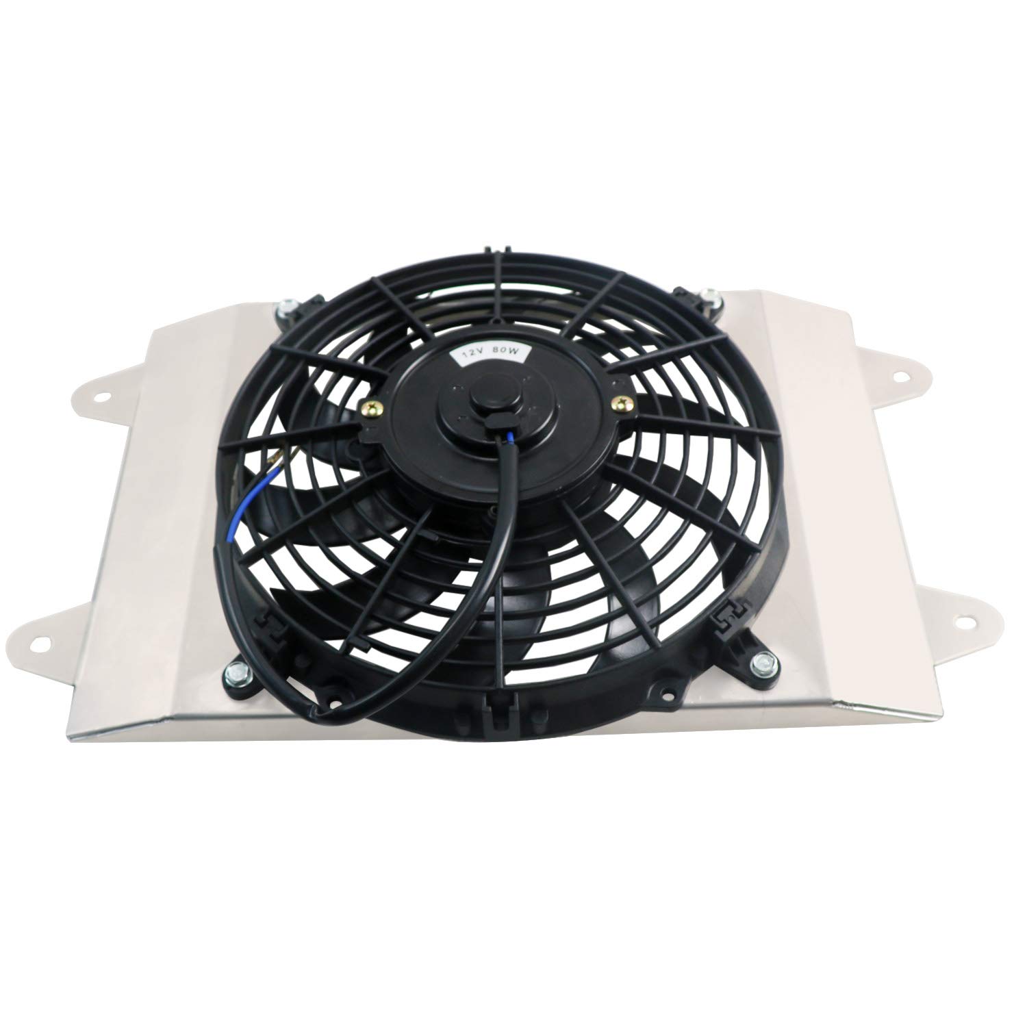ECMRAD Aluminum Radiator Shroud & Cooling Fan Assembly Compatible with Yamaha Viking VI 700 YXM700 4X4 (2015-2020 Models) - High Performance Cooling System for Off-Road ATV & UTV Adventures