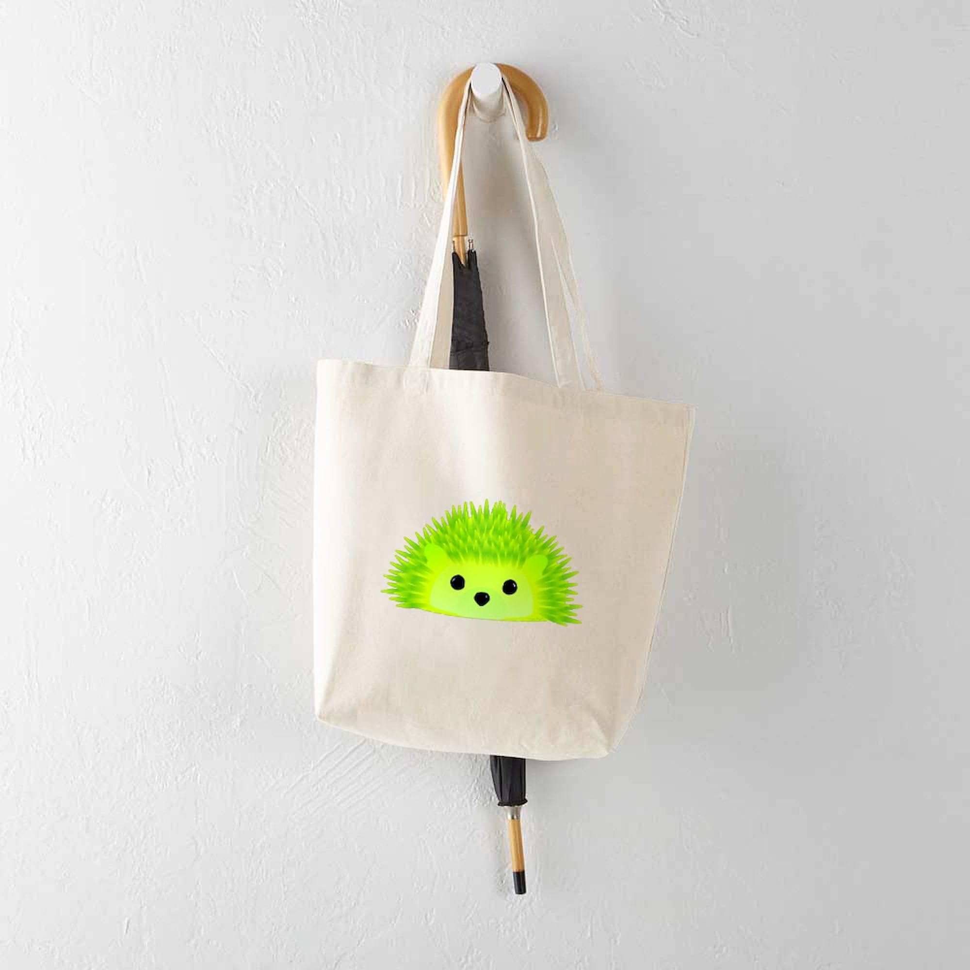 Vedgy The Hedgehog Canvas Tote Bag - Eco-Friendly Reusable Shopping Bag for Groceries, Beach & Daily Use | Natural Cotton Carryall Gift for Animal Lovers