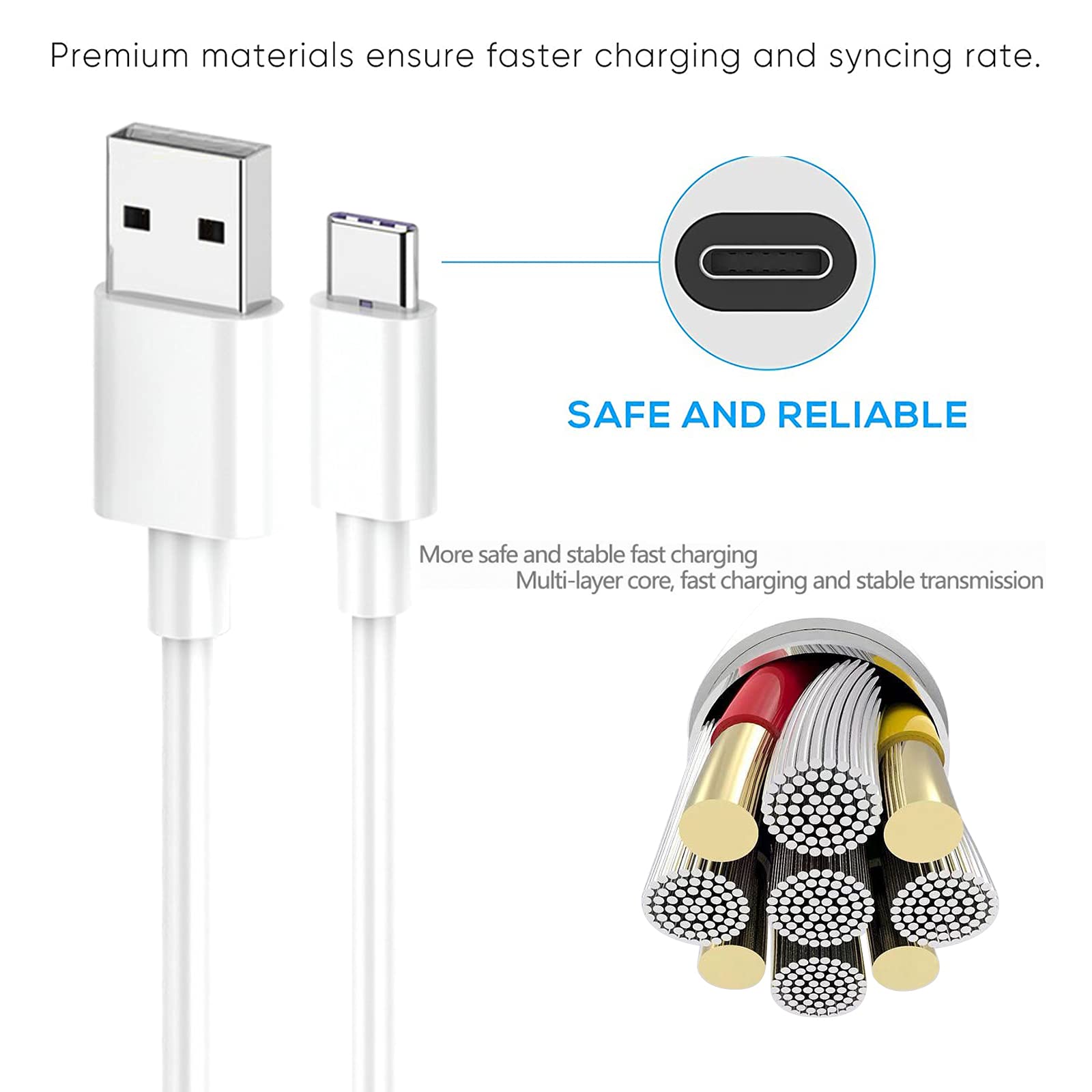 5V 2A 6FT Fast Wall Charger Adapter with USB-A to USB-C Cable - Compatible with AirPods 4th Gen, AirPods Max 2024, AirPods Pro 2 (2023), iPad 10th Gen & iPhone 16/15 - Perfect for Home, Office & Carplay Charging