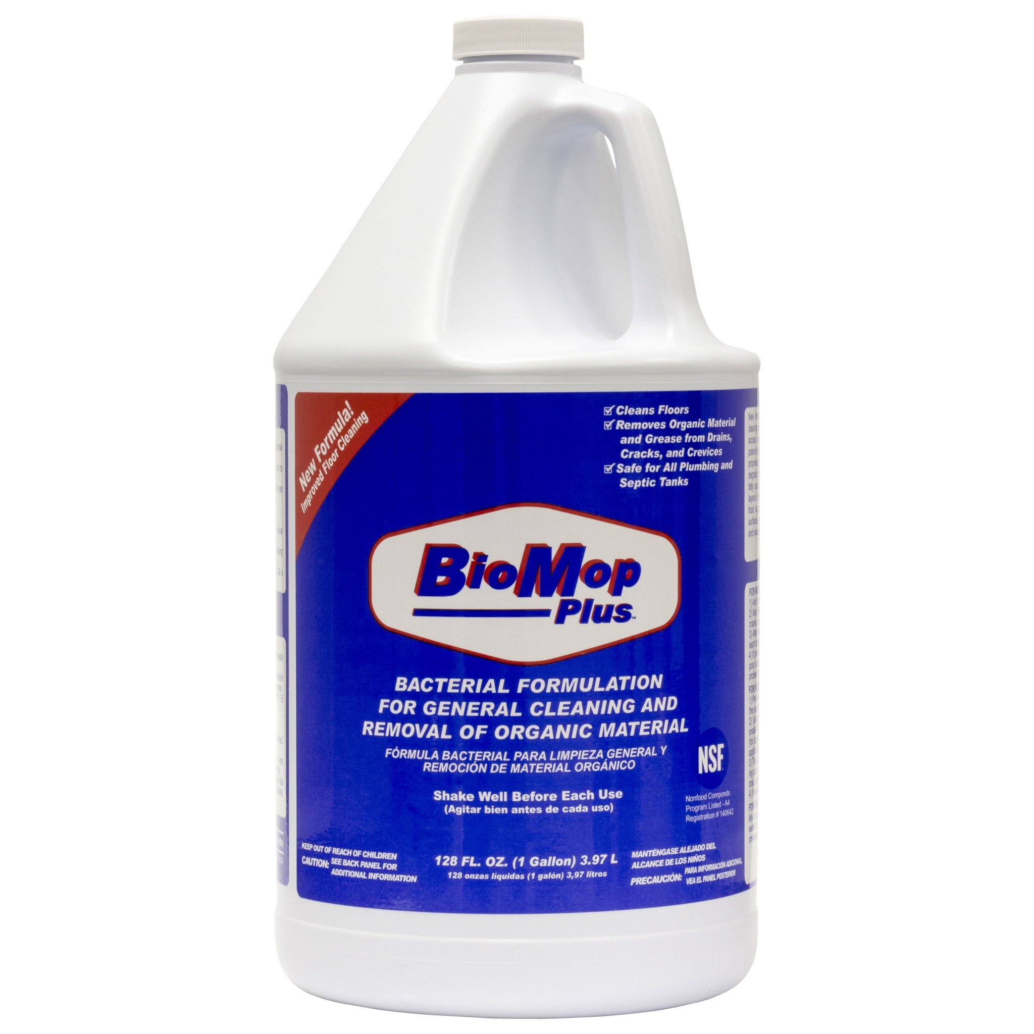 Amguard BioMop Floor & Drain Cleaner - Case of 4 (1 Gallon Each) | Powerful Commercial-Grade Cleaning Solution for Restaurants, Hospitals & Industrial Use