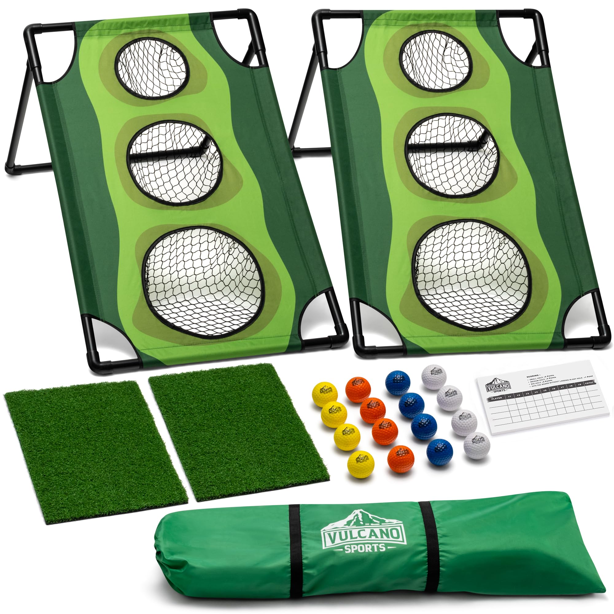 Par 1 Backyard Golf Cornhole Game Set - Premium Golf Training Equipment & Fun Outdoor/Indoor Chipping Game for Adults - Perfect Golf Gift for Men & Golf Accessories for Practice, Parties, and Backyard Entertainment