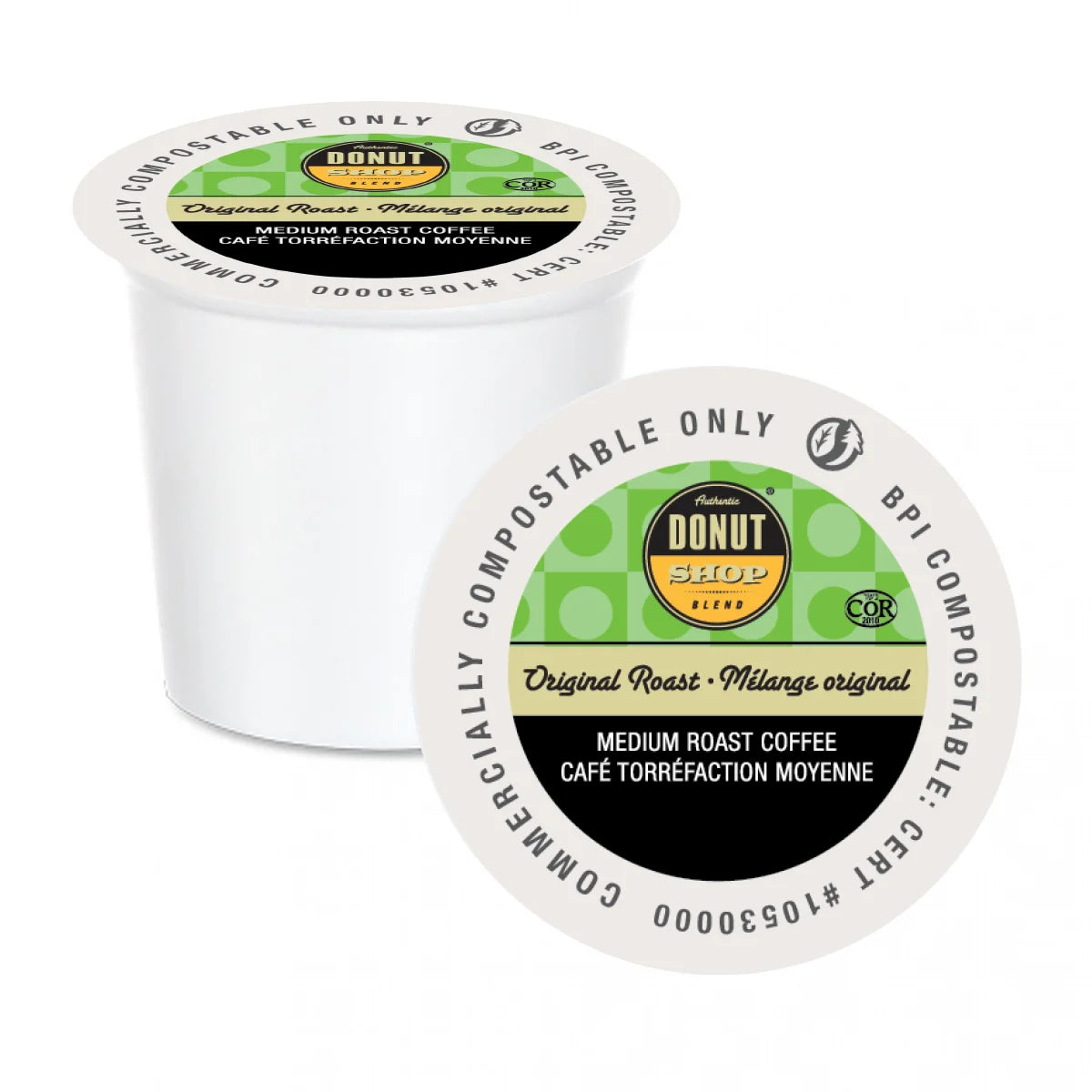 Organic Donut Shop Original Medium Roast Coffee Pods - 20 Compostable Single Serve K-Cups for Keurig Brewers | Perfect for Home, Office & Breakfast Time