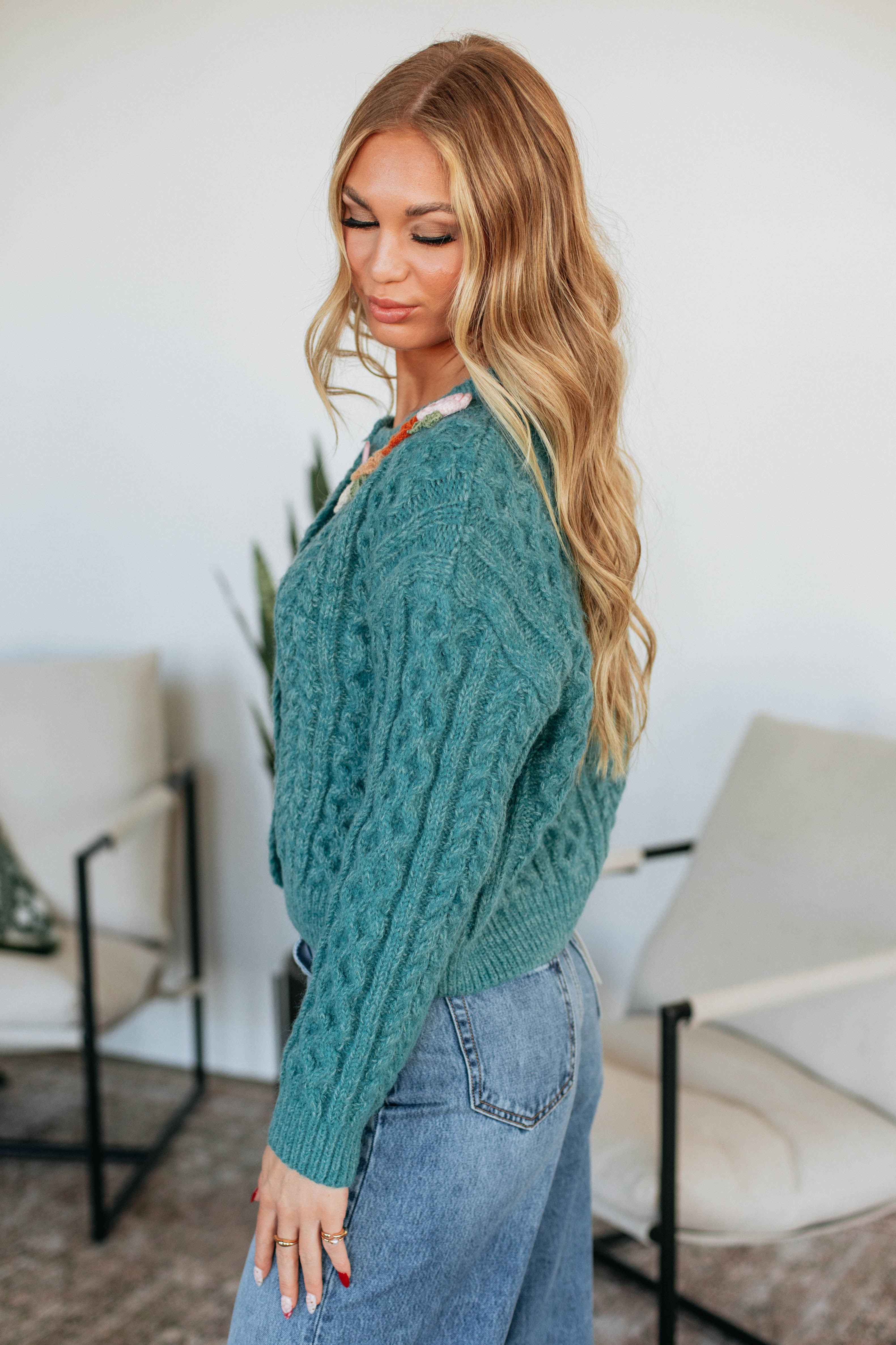 Elma Cable Knit Cardigan for Women - Soft Chunky Knit Open Front Sweater - Cozy Fall Winter Layering Outfit for Casual & Office Wear