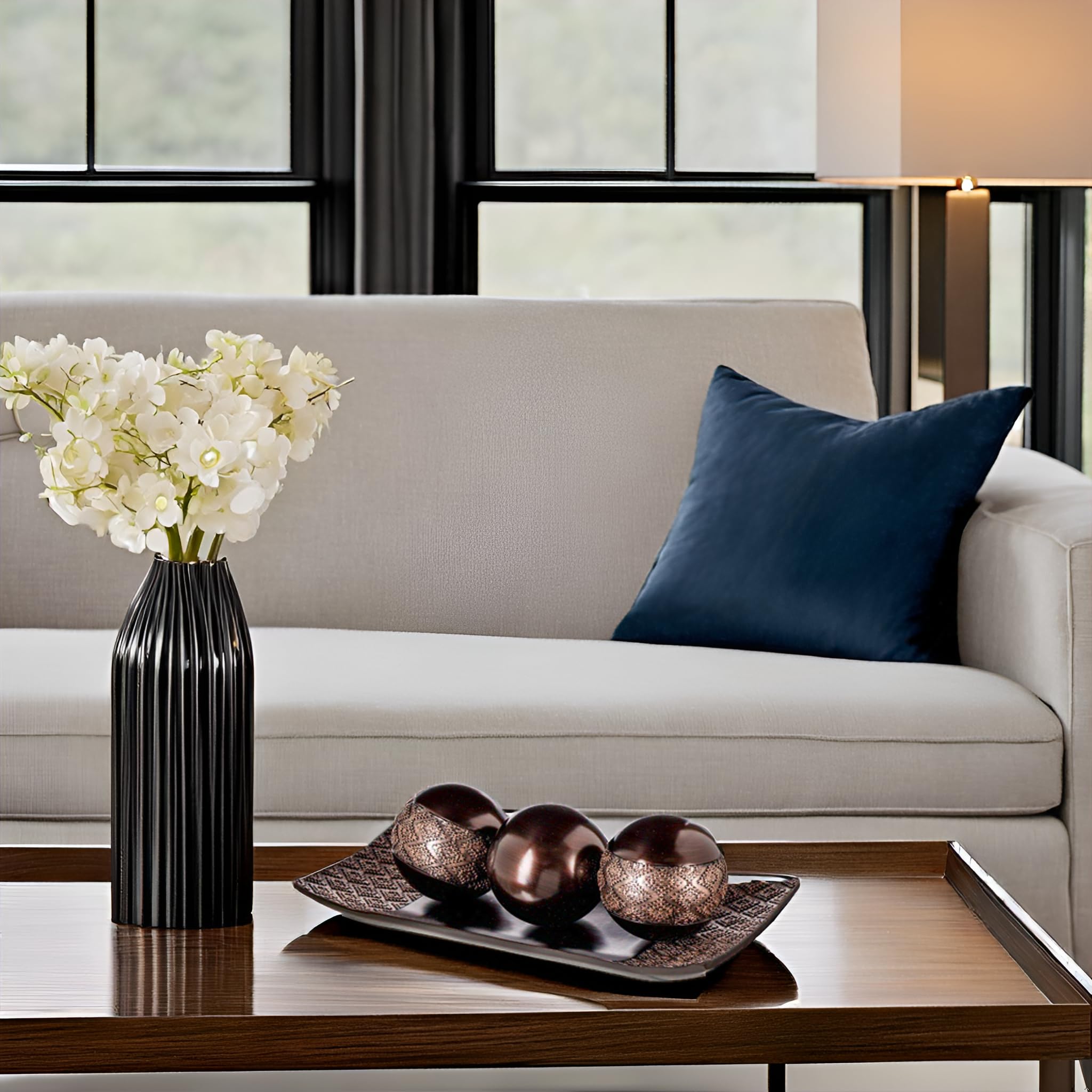 Creative Scents Dublin Brown Decorative Tray & Ball Set - Elegant Home Decor for Living Room, Entryway & Dining Table | Perfect Centerpiece for Coffee Tables, Console Tables & Housewarming Gifts | Stylish Accent Bowl for Modern Home Decor