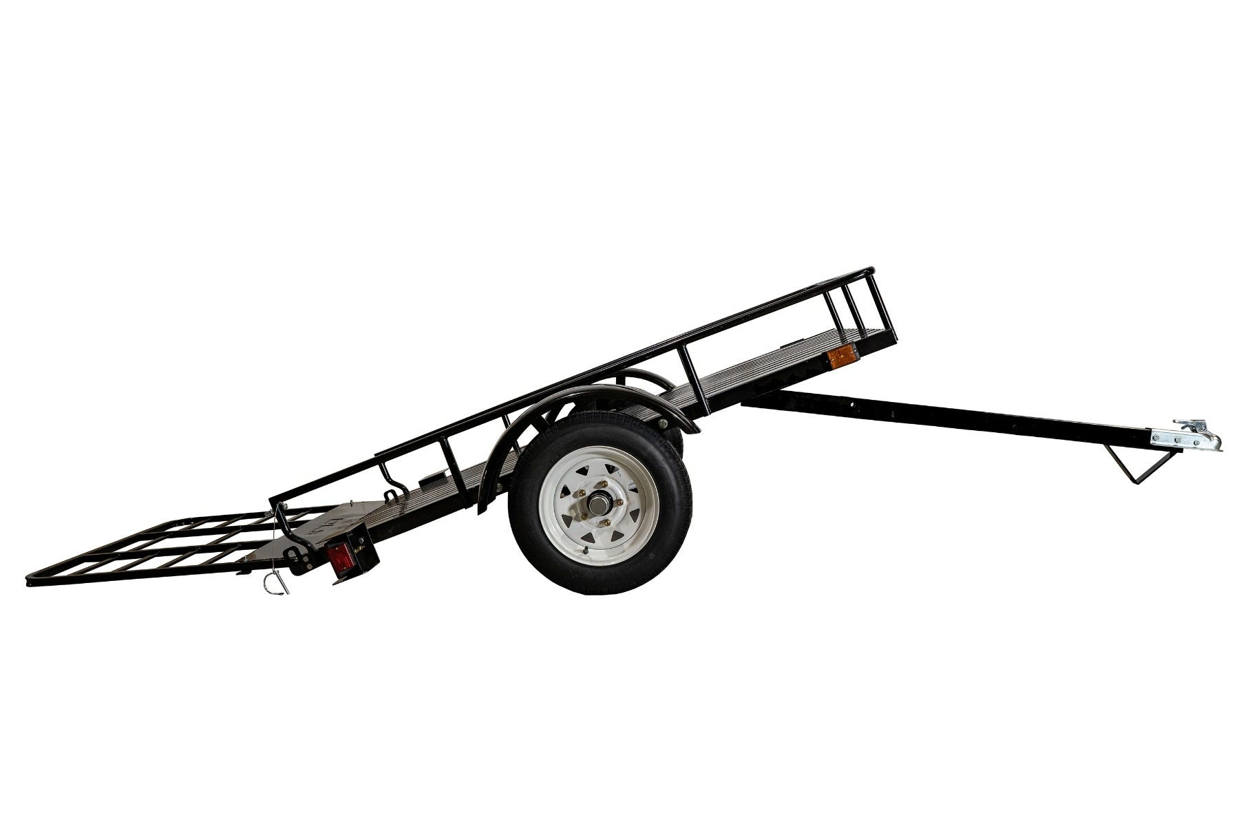 DK2 MMT4X6O 4x6 ft Single Axle Open Utility Trailer - 1295 lbs Capacity, Powder Coated Black - Perfect for Hauling ATVs, Motorcycles & Yard Equipment