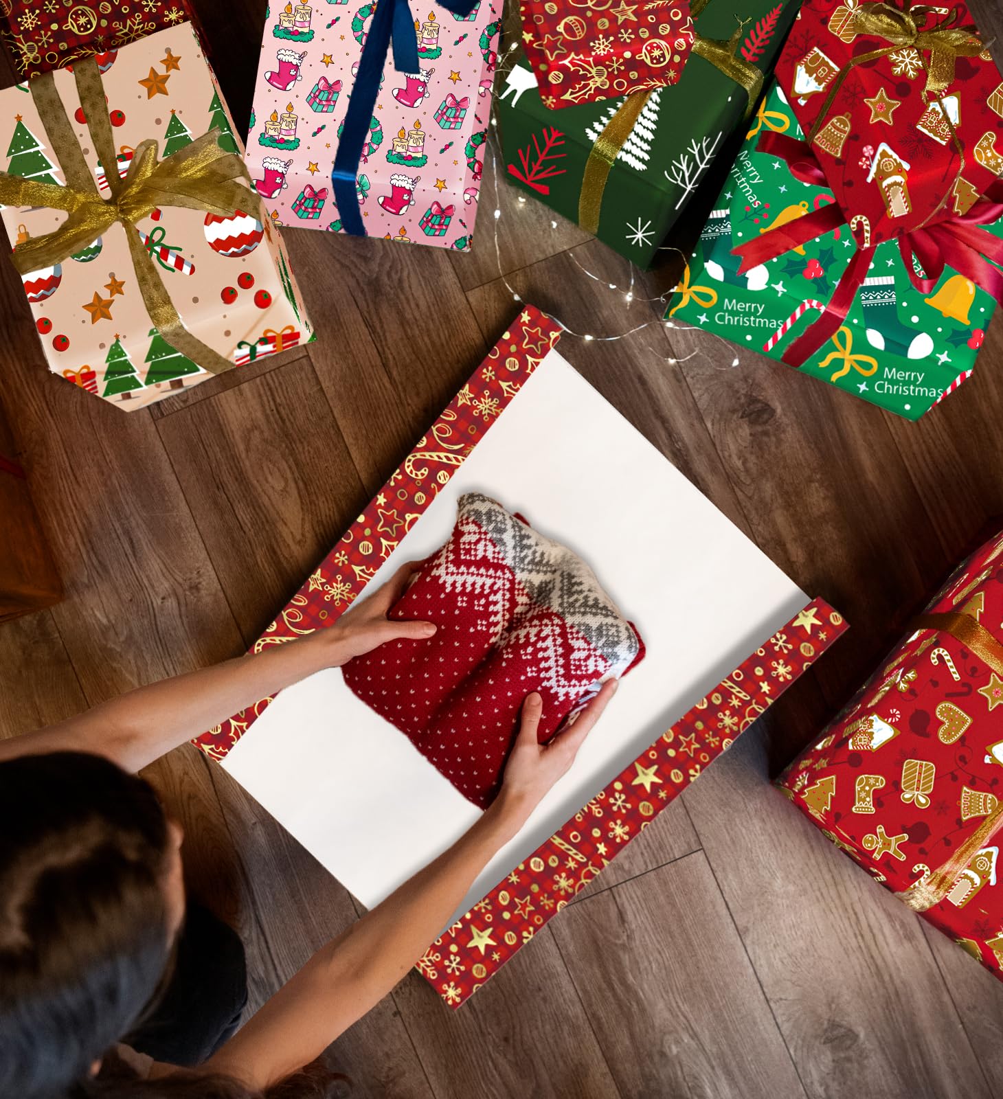 Festive Christmas Wrapping Paper & Gift Bags Set - 21