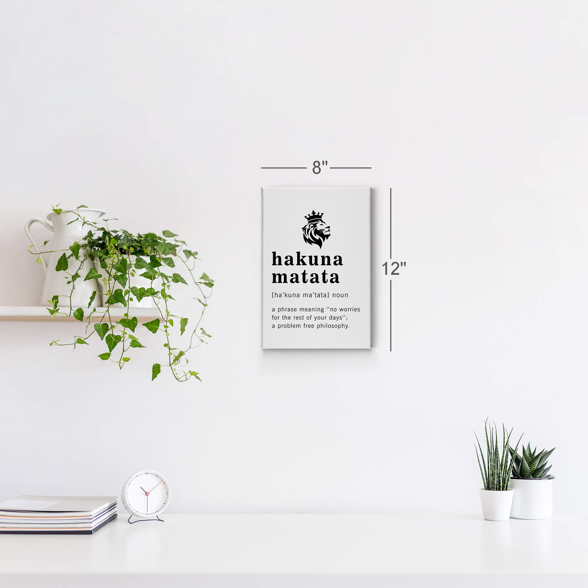 Funny Hakuna Matata Definition Canvas Print - Inspirational Quote Wall Art for Office, Living Room & Bedroom - Ready to Hang Home Decor (36x24 inches) - Made in USA | Perfect for Disney Fans, Stress Relief & Positive Vibes