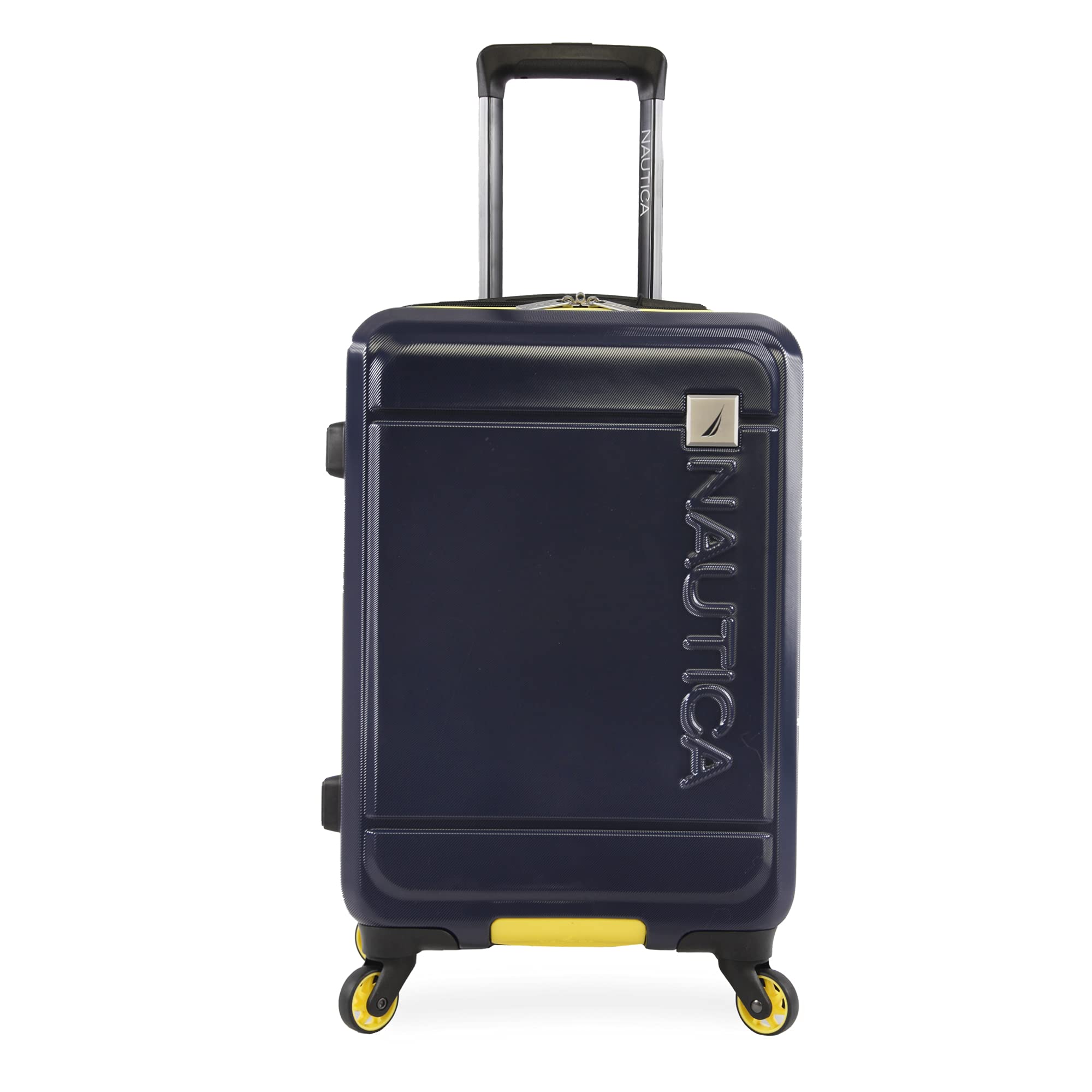 NAUTICA Roadie 3pc Hardside Luggage Set - Navy/Yellow Spinner Suitcase with TSA Lock - Perfect for Travel, Business Trips & Family Vacations