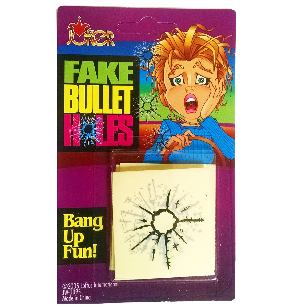 Funny Automotive Fake Bullet Hole Decals - Set of 3 Car Stickers for Prank Jokes & Halloween Decor | Perfect for Pranksters, Car Enthusiasts & Party Decorations