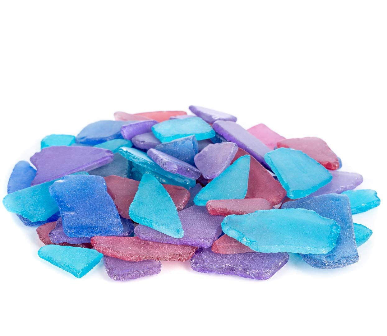 Blue Red & Purple Sea Glass for Crafts - 11oz Bag of Beach Glass for Vase Fillers, Home Décor, DIY Jewelry Making - Perfect for Wedding Centerpieces, Beach Theme Parties & Coastal Style Decorations