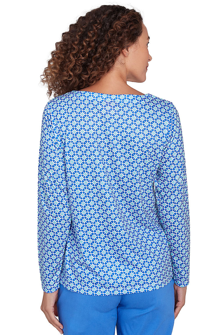 Stylish Blue Ring Neck Top for Women - Trendy Casual & Party Wear - Perfect for Date Nights & Office Outfits