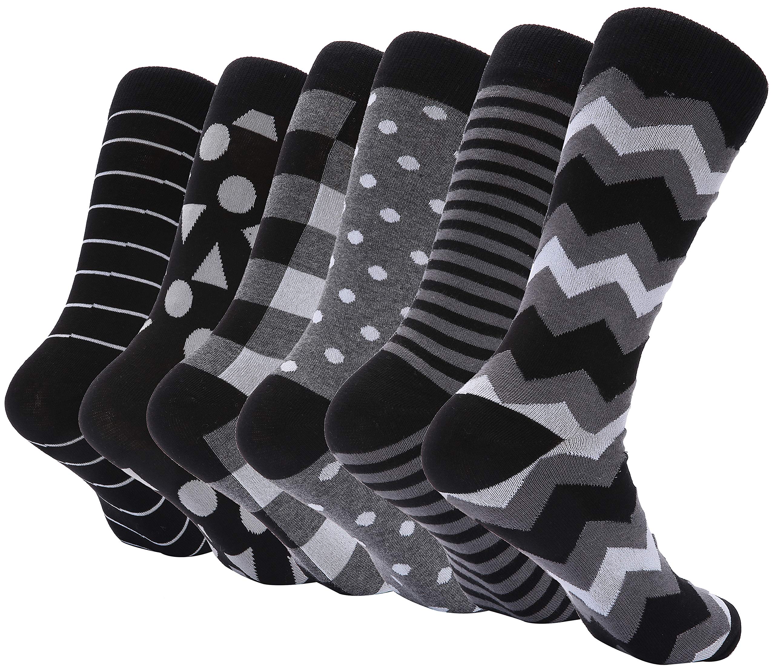 Mio Marino Men's Dress Socks - Moisture Wicking & Breathable Everyday Crew Socks (6-Pack) - Perfect for Office, Business & Formal Occasions