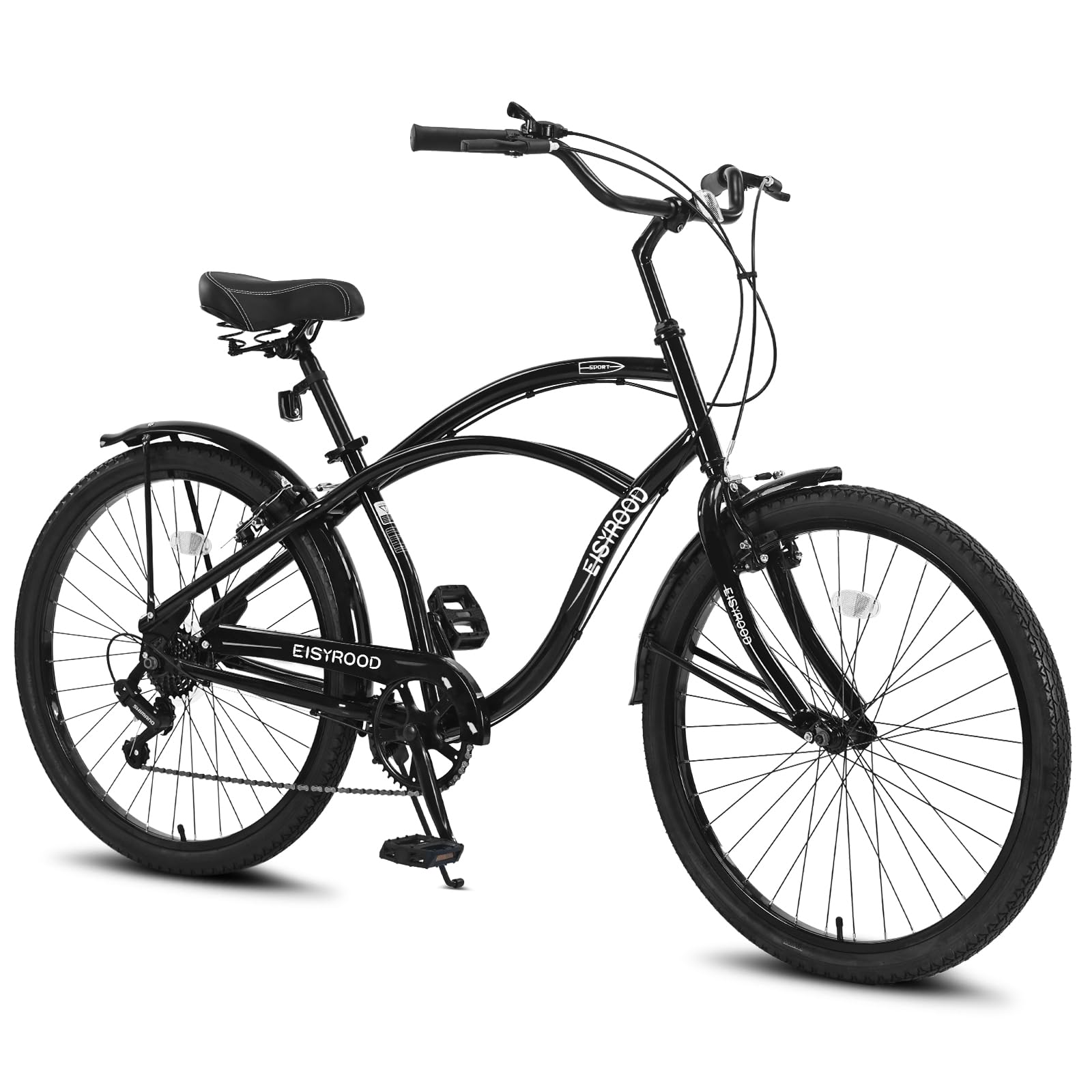 **26 Inch Women's Beach Cruiser Bike - 7 Speed Hybrid Bicycle for Women & Men, Lightweight Frame with Anti-Skid Tires, Easy Quick Assembly - Perfect for Commuting, Leisure Rides & Beach Cruising**