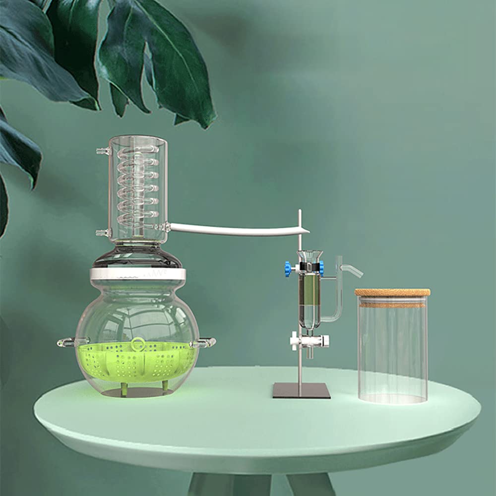 Premium 4000ML Essential Oil Distillation Kit - Glass Water Distiller Purifier with Oil Separator for Hydrosol, Moonshine & Aromatherapy | Home DIY, Herbal Extraction & Laboratory Use
