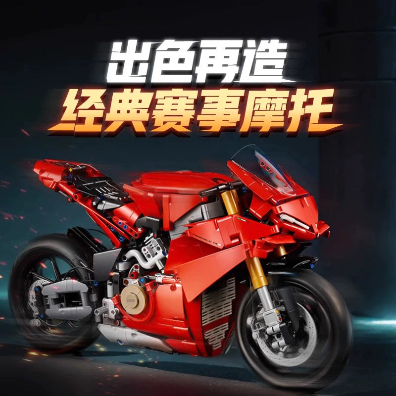 1603-Piece Ducati Panigale V4 S Motorcycle Building Blocks Set - Perfect for Adults & Kids DIY Model Collection, Gift for Motorcycle Enthusiasts, Home Office Display Decor