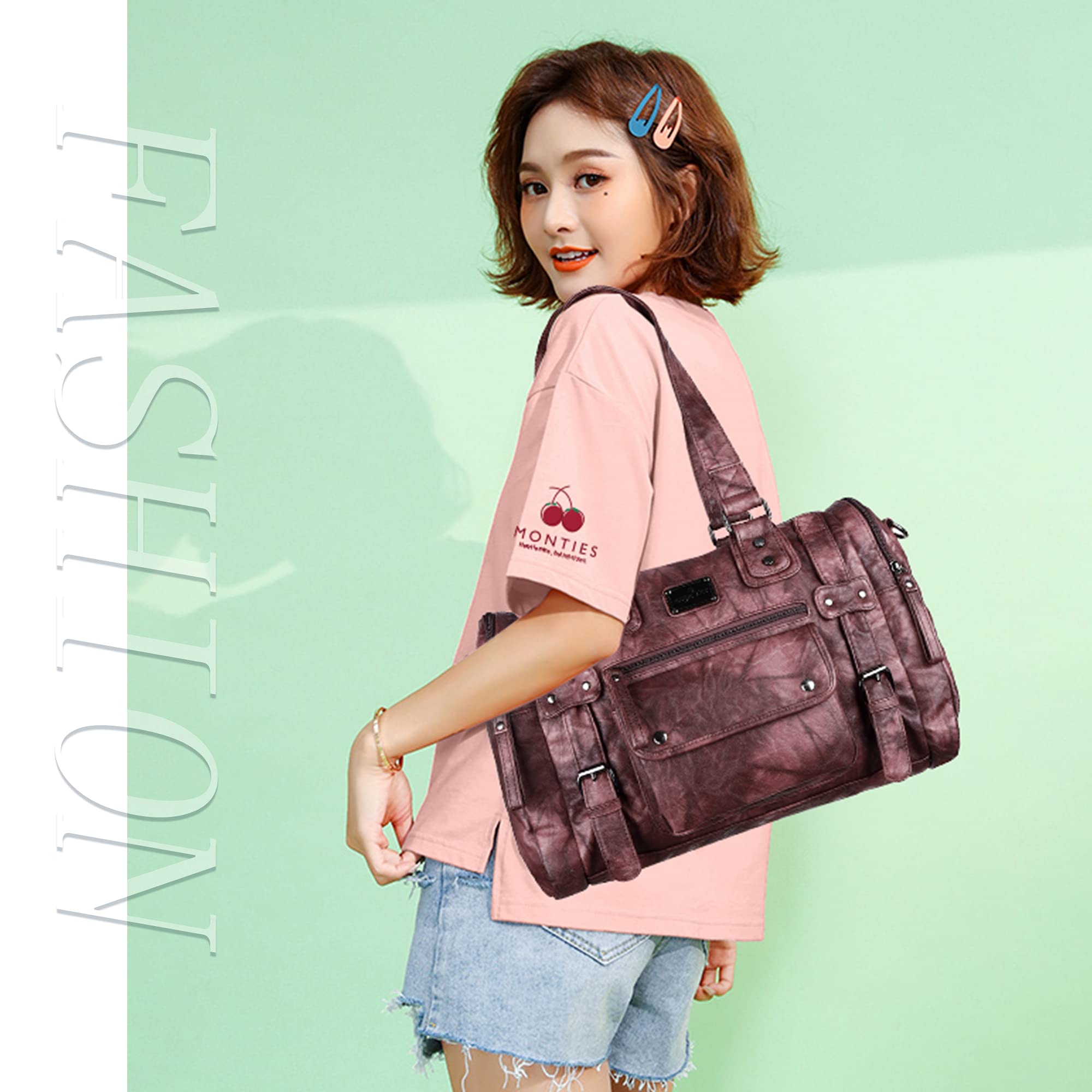 Angelkiss Women's Soft Leather Handbags - Hobo, Satchel, Shoulder & Crossbody Bags for Work, Travel & Everyday Use