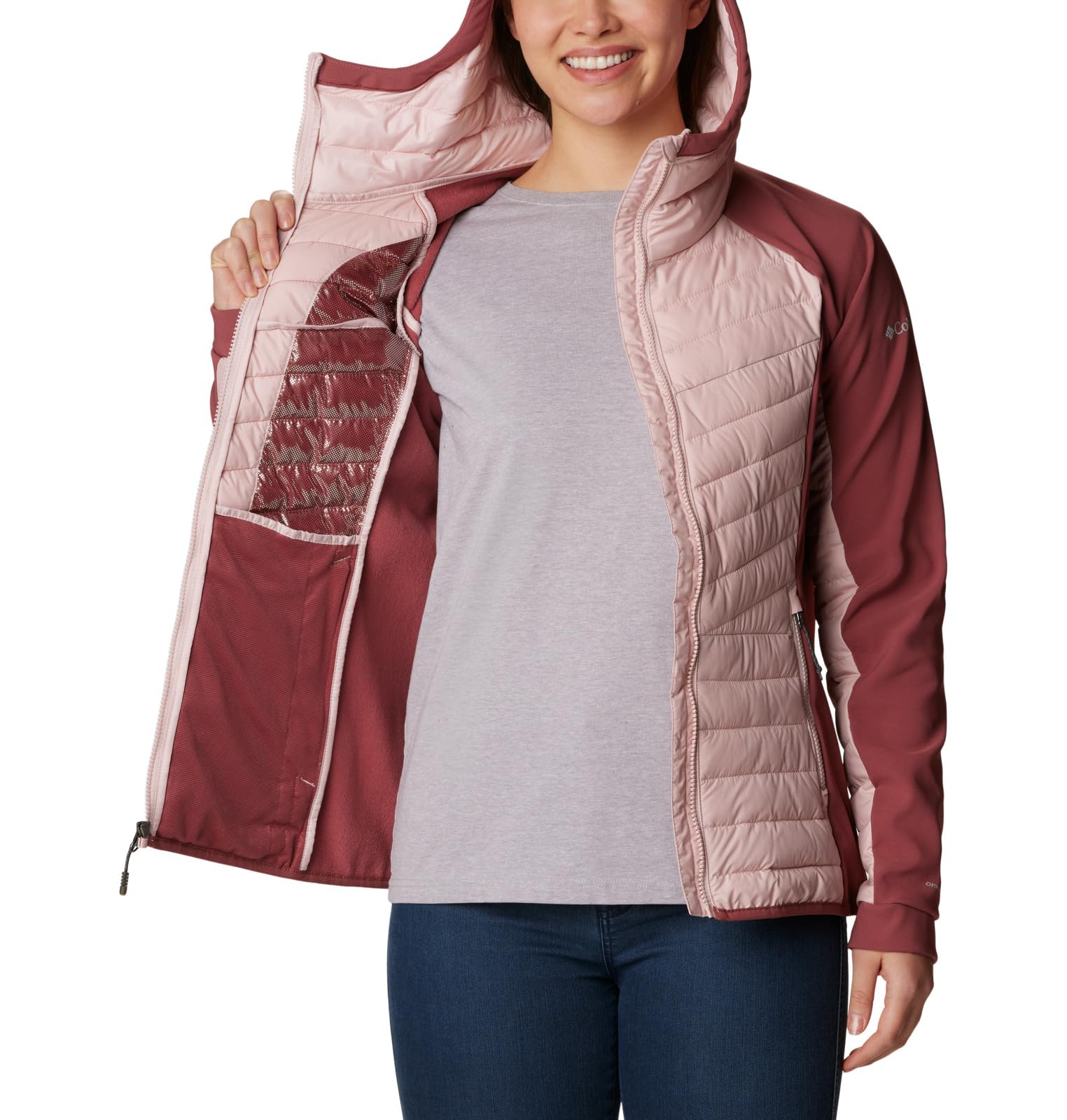 Columbia Women's Powder Lite Hybrid Hooded Jacket - Lightweight Waterproof Winter Jacket for Skiing, Hiking & Outdoor Activities