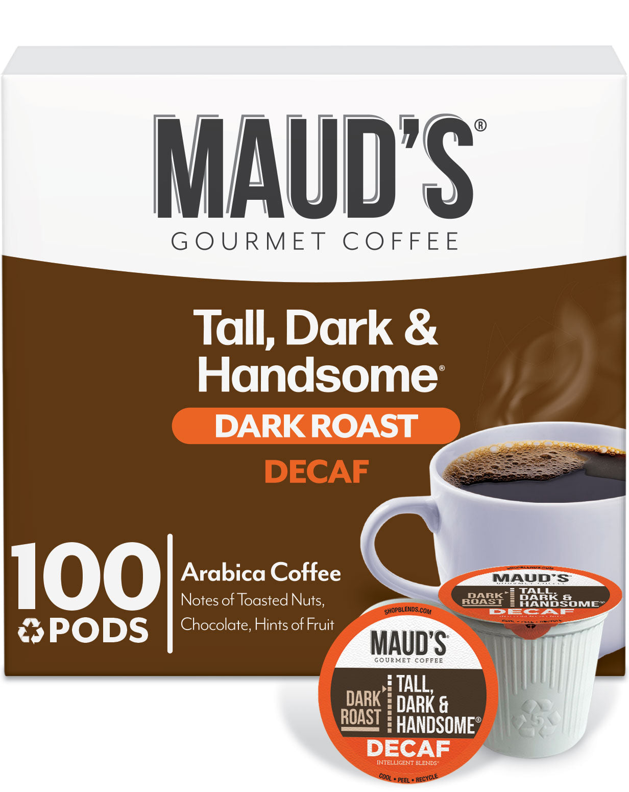 Maud's Decaf Dark Roast Coffee Pods - 100% Arabica, Low Acid, K-Cup Compatible - Perfect for Home, Office & Keurig Brewers