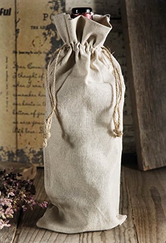 6 Pack Natural Linen Wine Bags with Drawstring - Single Bottle Tote for Wedding Favors, Party Gifts & Promotions - Reusable & Eco-Friendly (Only $12.9) - Perfect for Bridal Showers, Corporate Events & Holiday Gifting
