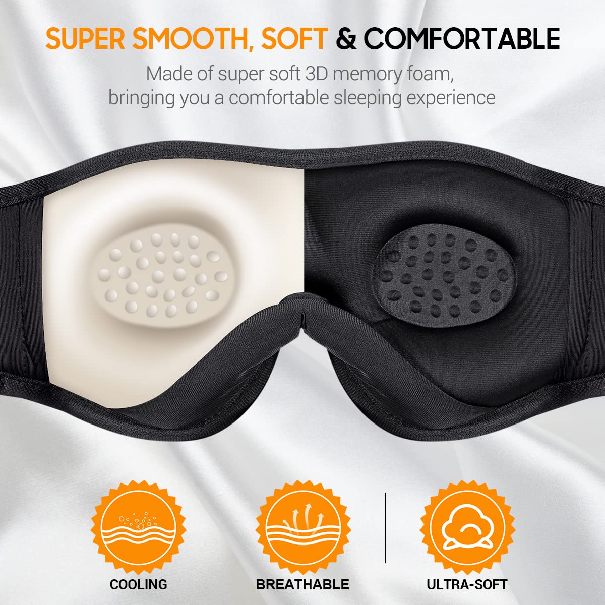 Musicozy Bluetooth Sleep Headband with White Noise - Wireless 3D Sleeping Headphones for Insomnia, Yoga, Travel & Office - Cool Tech Gadgets Gift Set (2 Packs) - Perfect for Nighttime Relaxation, Meditation & Stress Relief