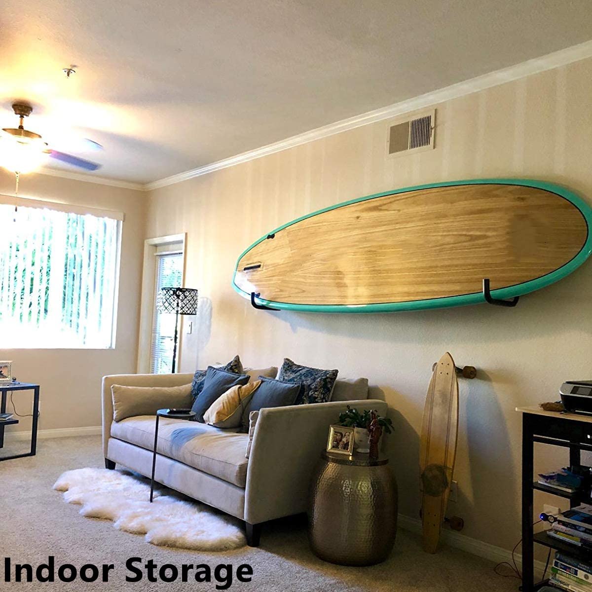 **Heavy Duty Garage Storage Kayak Hooks - 4 Pack Wall Mount Canoe & Surfboard Rack (39cm, Max Load 45kg Each) - Perfect for Kayak, Canoe, Surfboard, Paddleboard Storage in Garage, Shed, or Boat House**