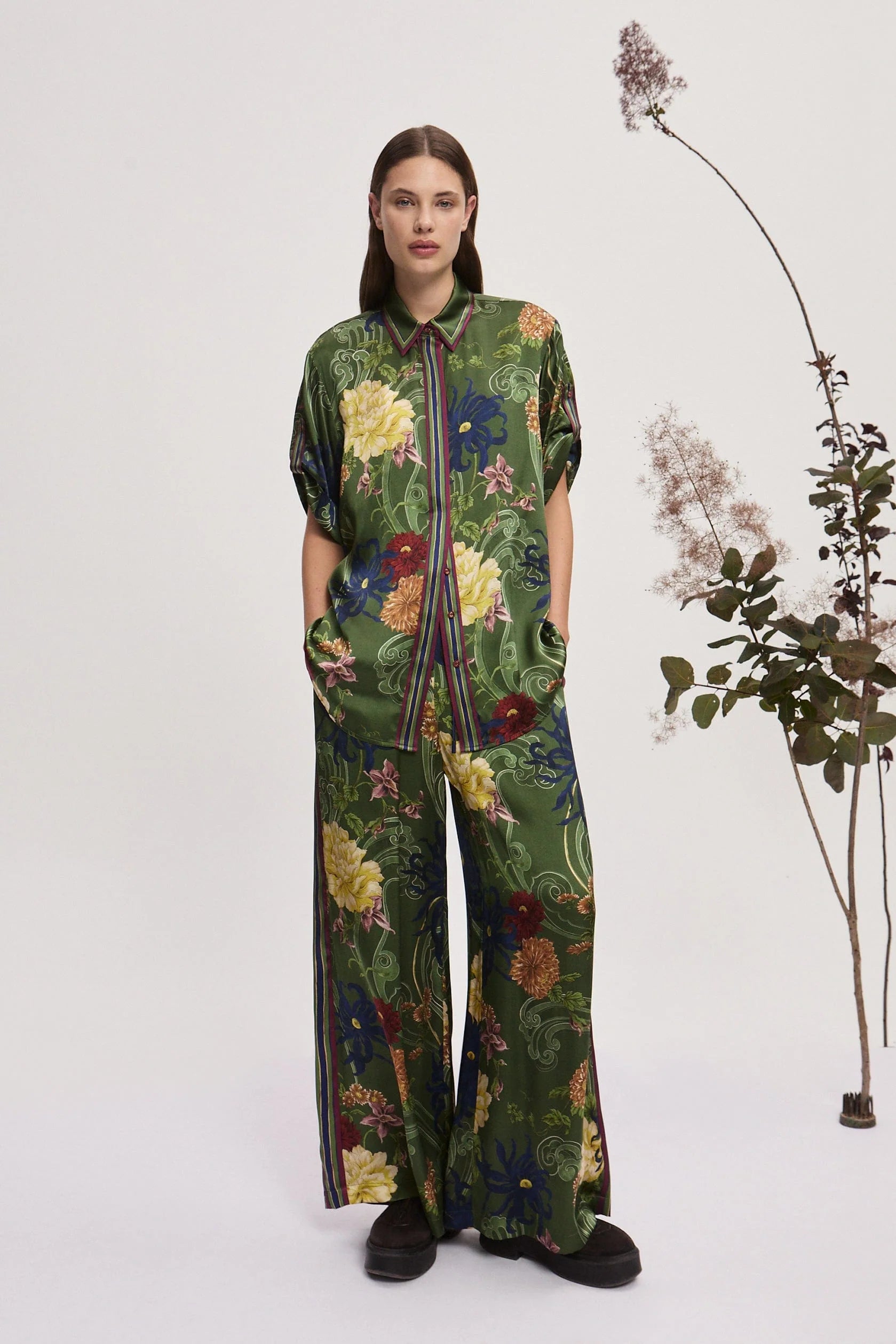 Avery Silk Pants for Women - Soft & Comfortable High-Waisted Palazzo Pants - Perfect for Office, Travel & Lounge Wear