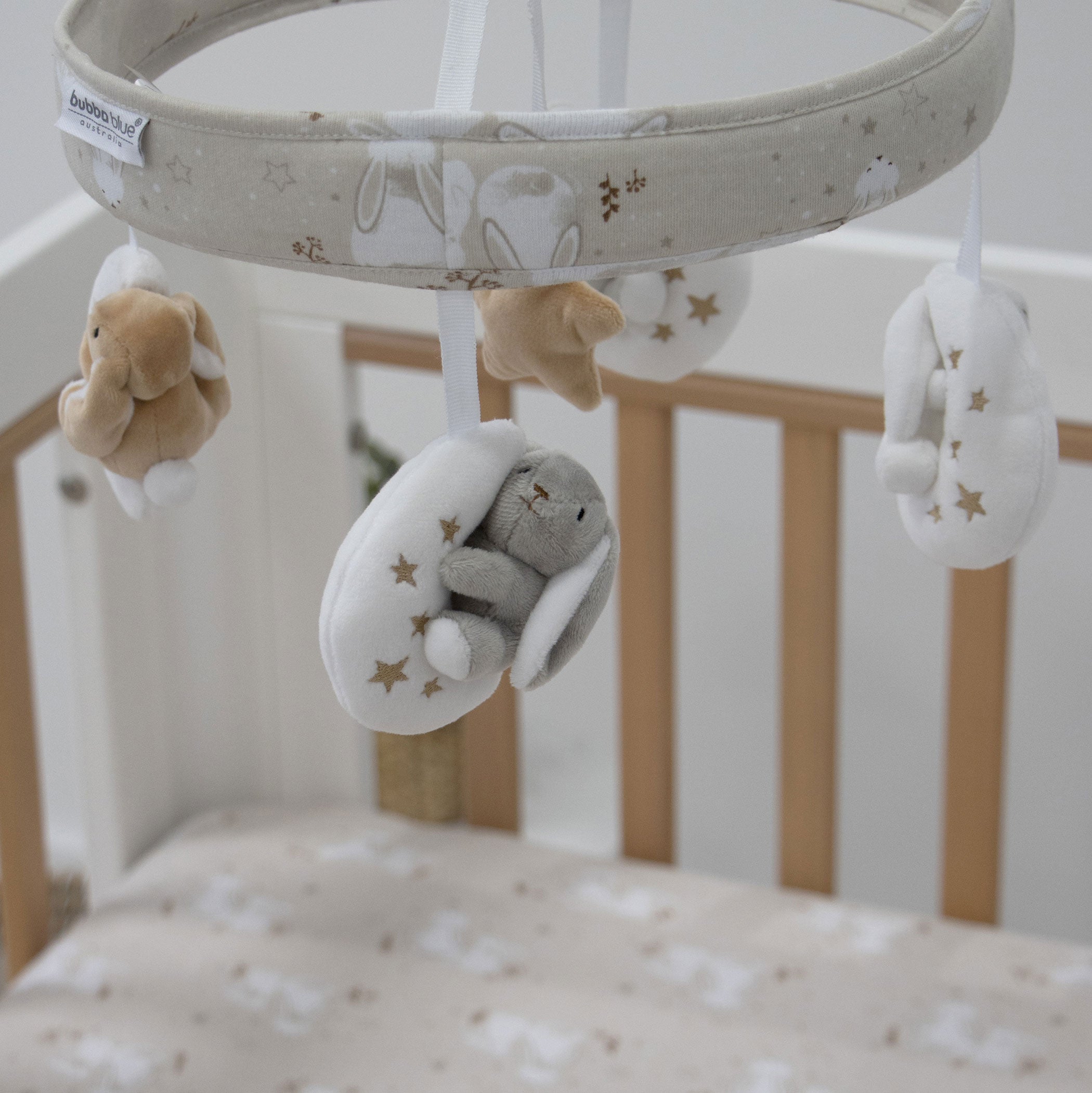 Bunny Dreams Musical Mobile - Cute Baby Crib Mobile with Soothing Music & Rotating Toys for Nursery Decor & Infant Sleep Aid