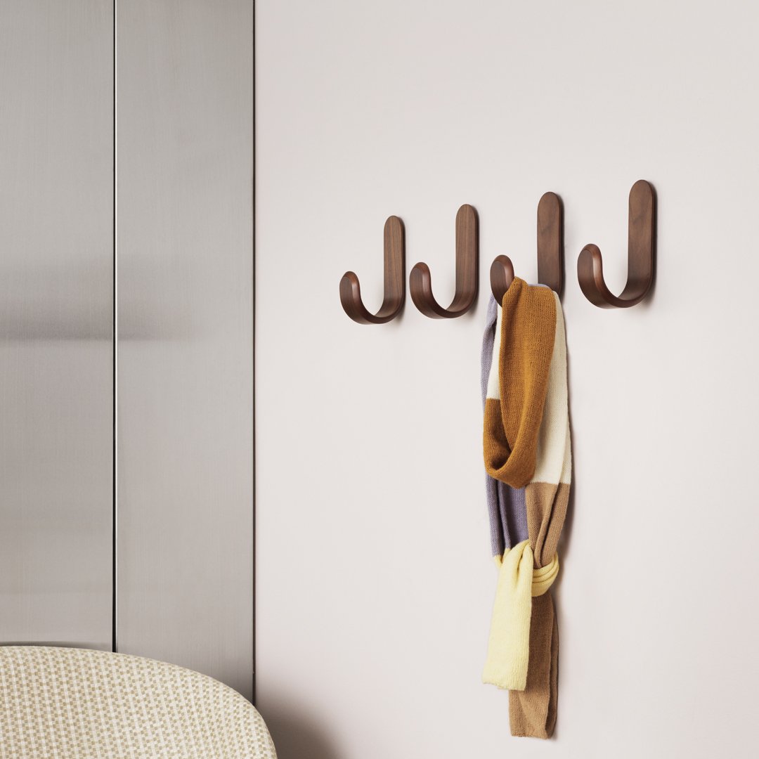 Normann Copenhagen Johansen Curve Hook Shelving - Modern Wall Shelf for Home & Office Organization | Perfect for Living Room, Bedroom, or Kitchen Storage