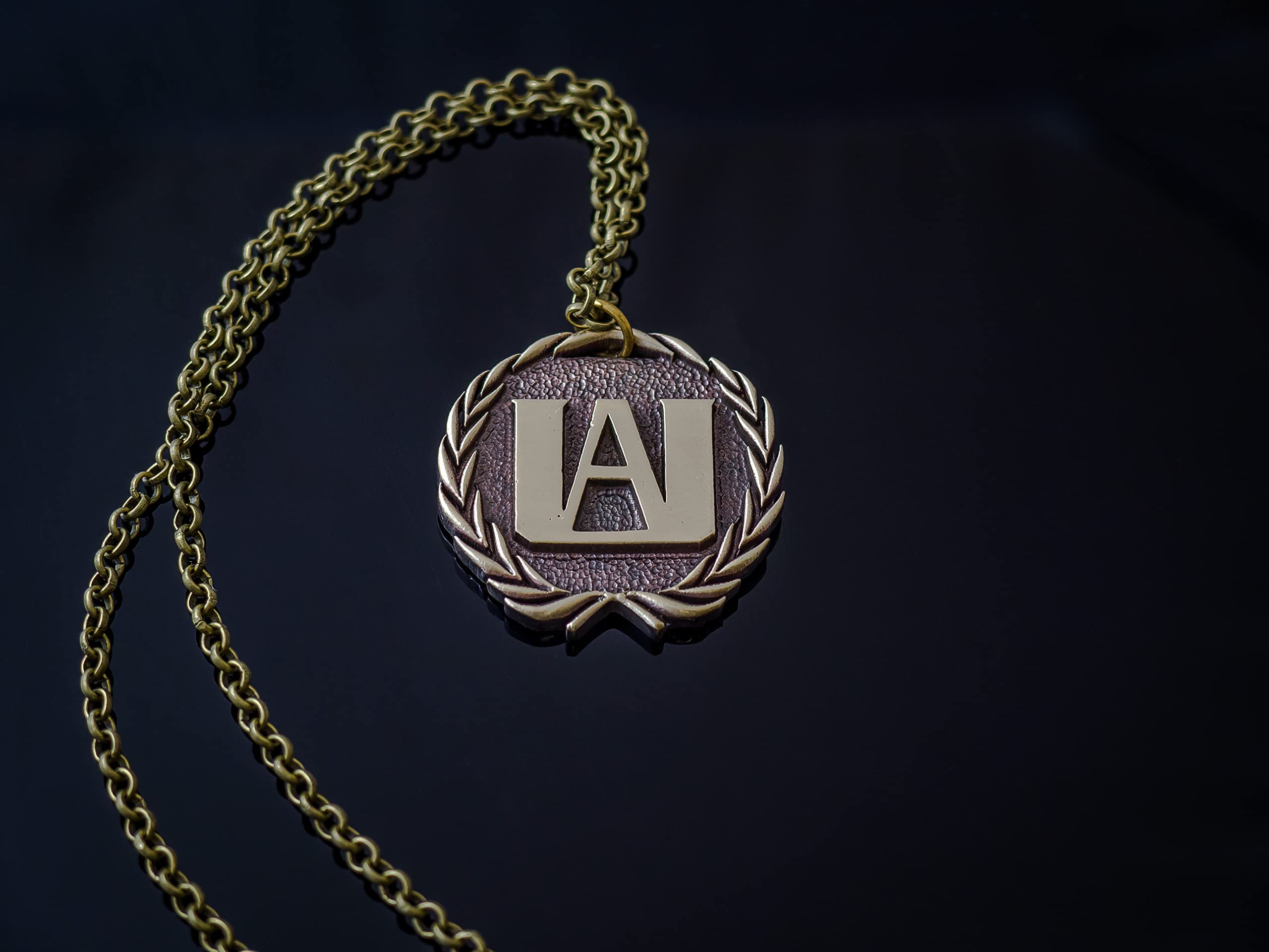 My Hero Academia U.A. High School Brass Pendant Necklace - Anime Manga Jewelry - Perfect for Cosplay, Gift Giving & Anime Fans Collection