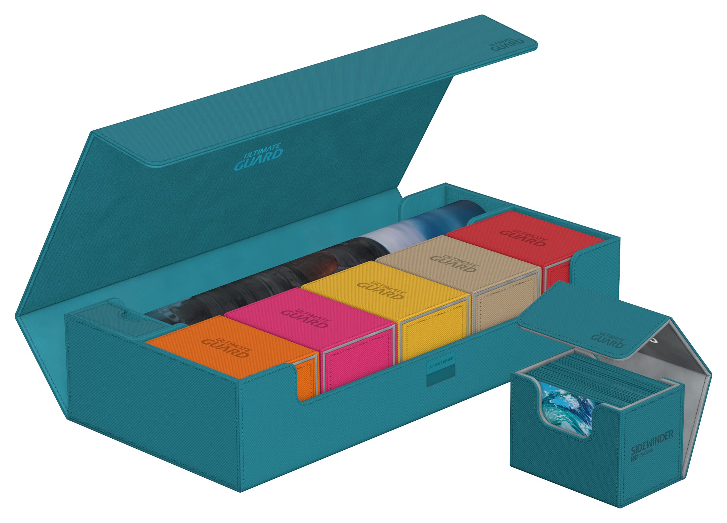 Ultimate Guard Superhive 550+ TCG Card Storage Case - Holds 550 Double-Sleeved Cards, Petrol Color, Magnetic Closure & Microfiber Lining - Compatible with Boulder Deck Boxes | Perfect for MTG, Yu-Gi-Oh, and Pokemon Card Collectors & Players