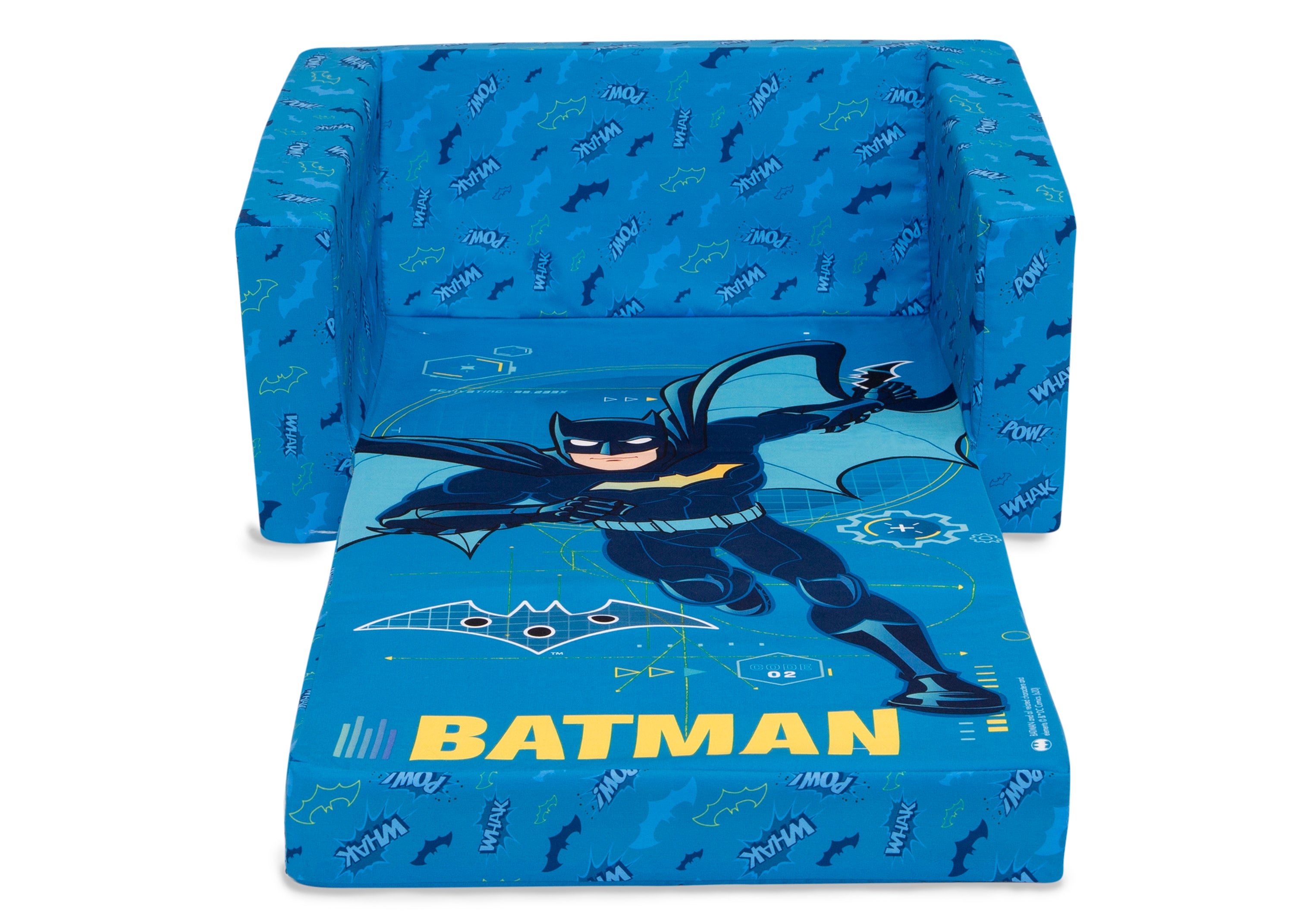 Batman Cozee Flip Out Chair - 2-in-1 Convertible Kids Chair & Lounger | Superhero Themed Comfort for Bedrooms, Playrooms & Movie Nights