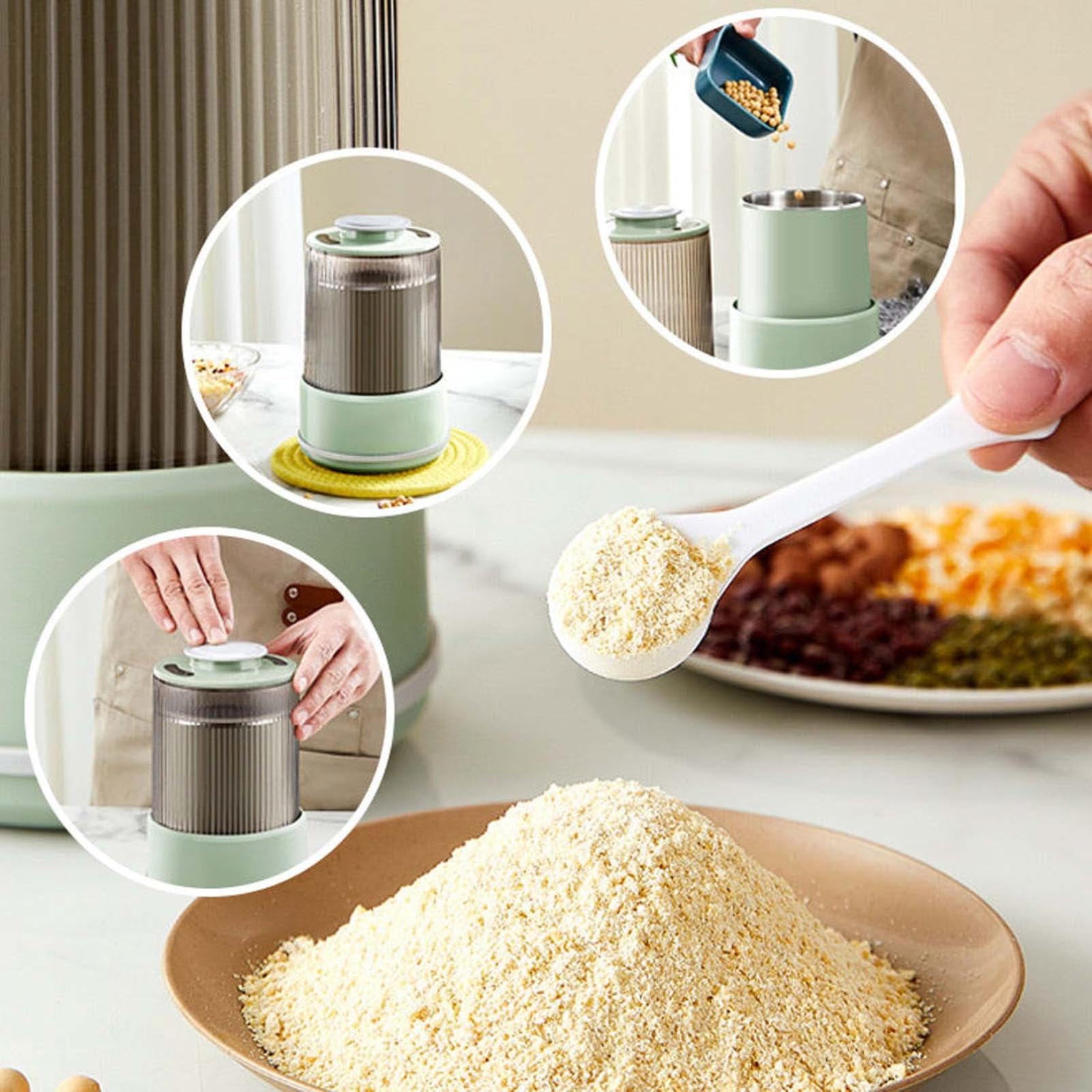 1PC High-Speed Multifunctional Grain Grinder - Portable Electric Grain Mill for Wheat, Corn, Rice & Spices - Perfect for Home Kitchen, Baking & Healthy Cooking