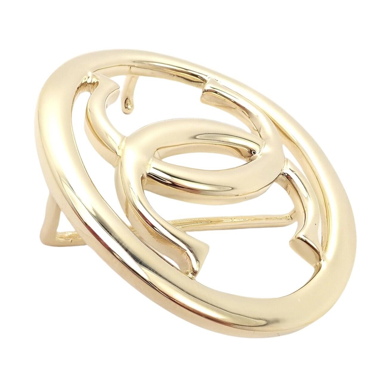 Authentic Cartier 18k Yellow Gold Signature Classic Large Double C Belt Buckle - Luxury Designer Buckle for Belts, Perfect for Formal Events & High-End Fashion Accessories