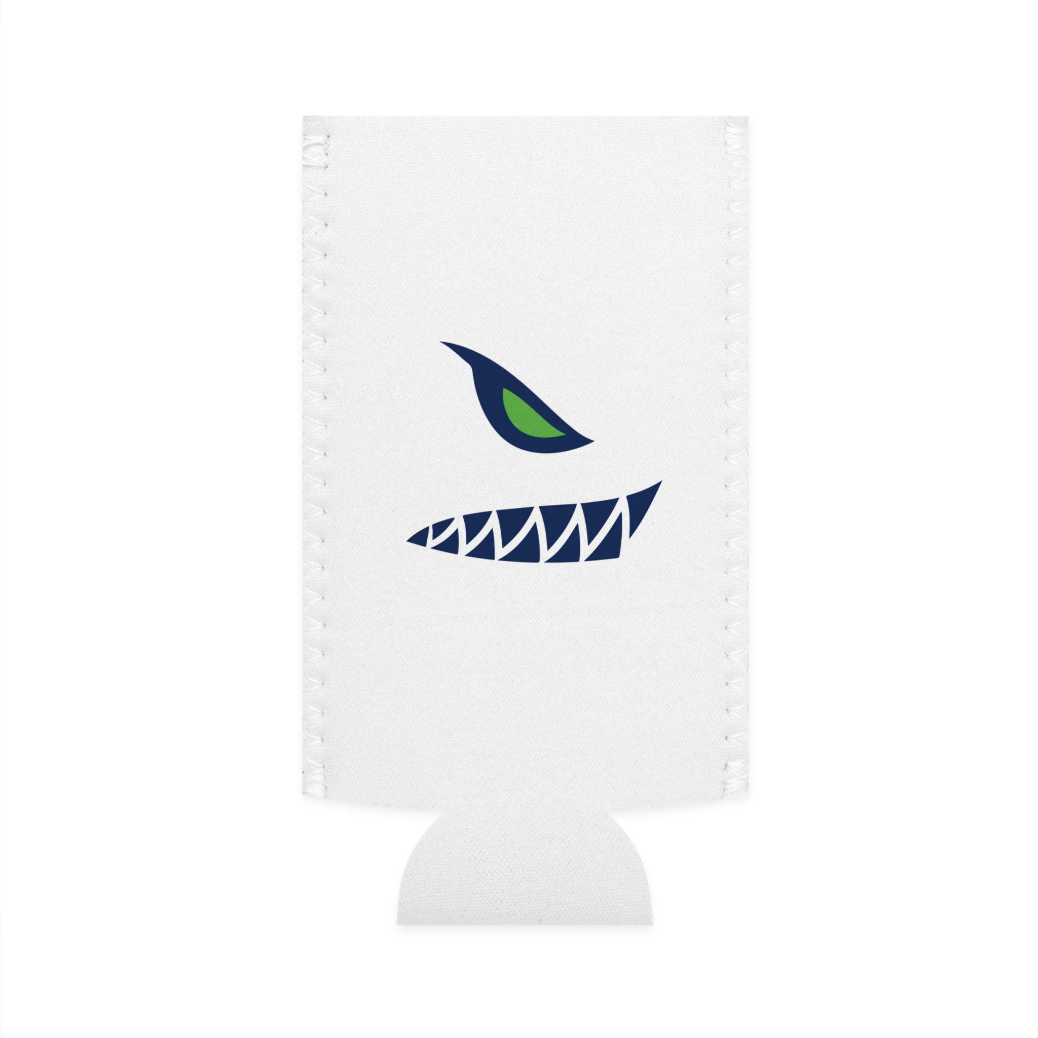 Seawolves White 12oz Slim Koozie Can Cooler - Insulated Beer & Soda Holder for Camping, Beach & Tailgating