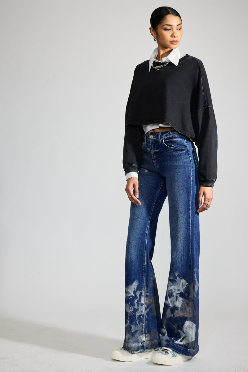 Rosaline Premium High-Rise Holly Flare Jeans for Women - Trendy Bootcut Denim Pants for Casual & Office Wear