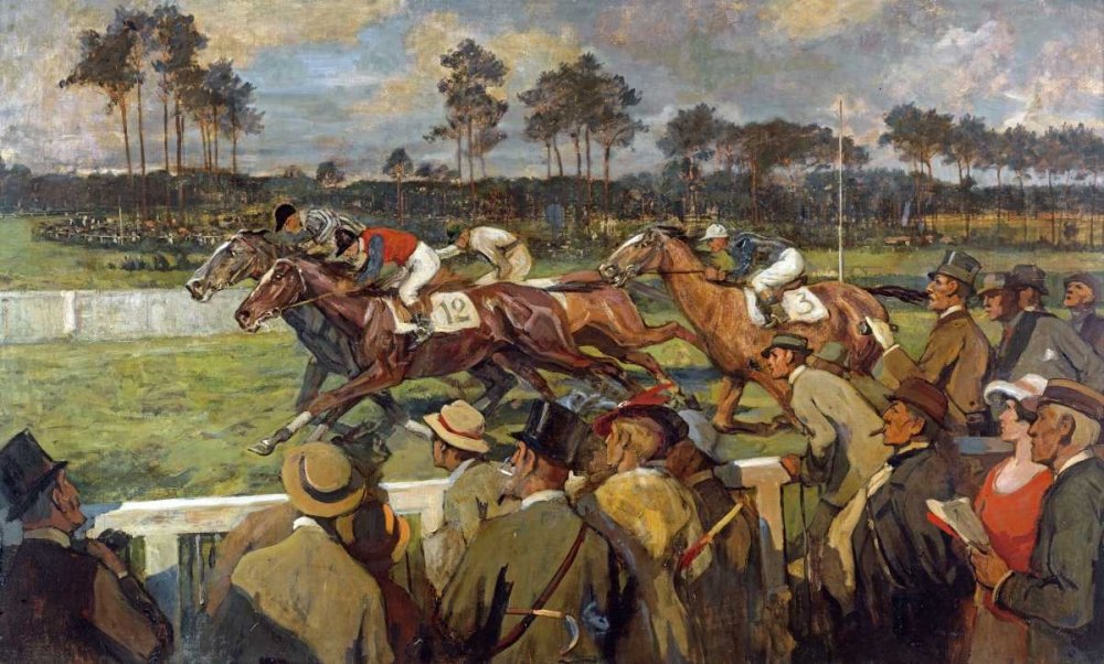 Premium Art Print on Paper - Racing, Hoppe Garden, Berlin School Animals - 23x39 Inch Fine Art Image for Framing - Perfect for Home Decor, Office Wall Art & Gift Giving