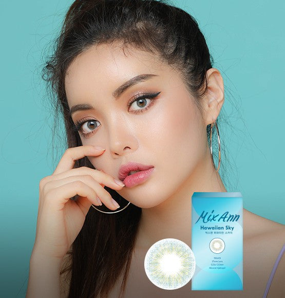 Premium MIX ANN HAWAIIAN SKY Colored Contact Lenses (2-Pack) - Buy 1 Get 1 Free - Silicone Hydrogel for Comfort & Breathability - Perfect for Cosplay, Halloween & Daily Wear